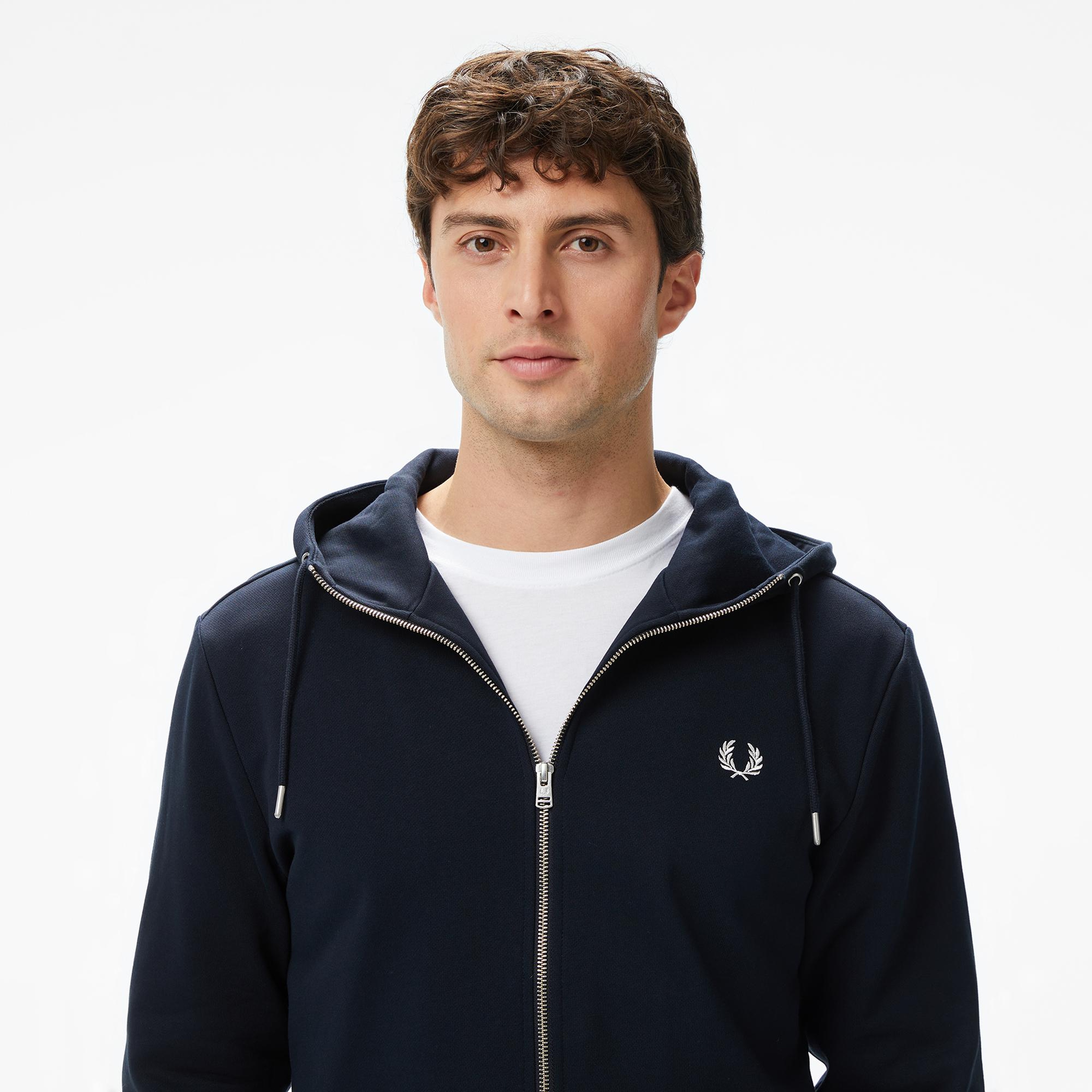 Fred Perry Erkek Lacivert Hoodie