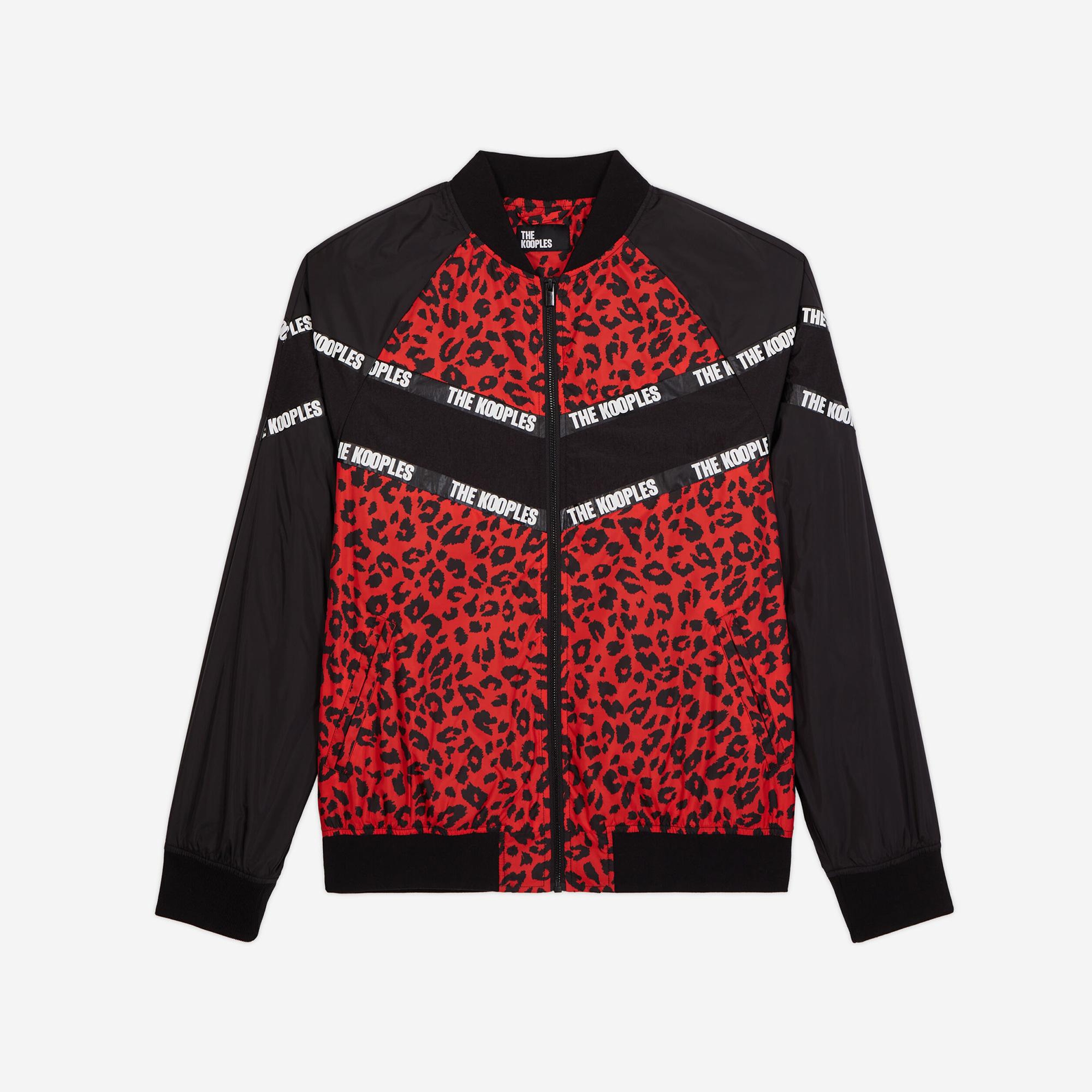 ERKEK RENK BLOKLU BASKILI SİYAH CEKET