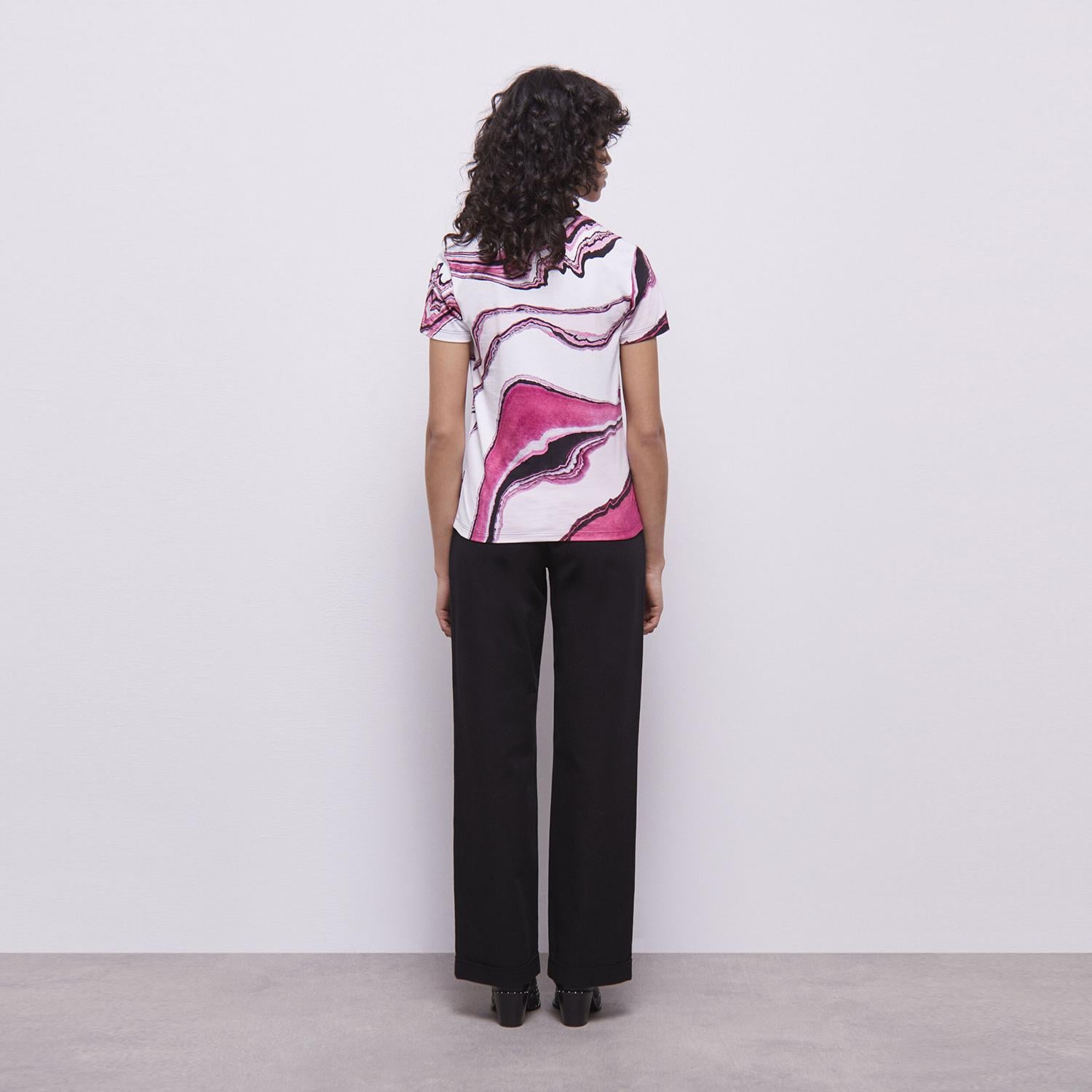 KADIN BASKILI PEMBE T-SHIRT