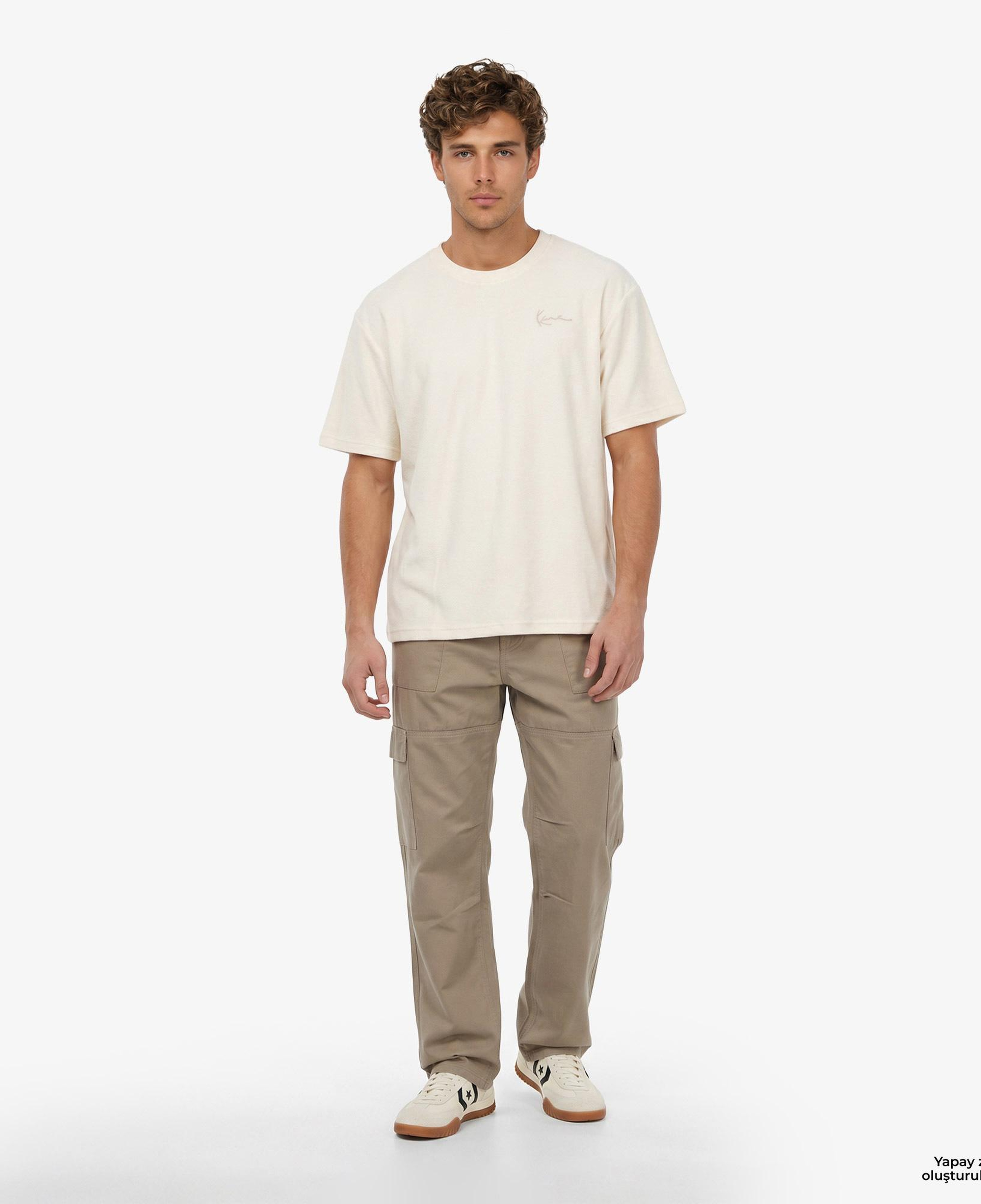 Karl Kani Signature Washed Oversized Erkek Beyaz T-Shirt