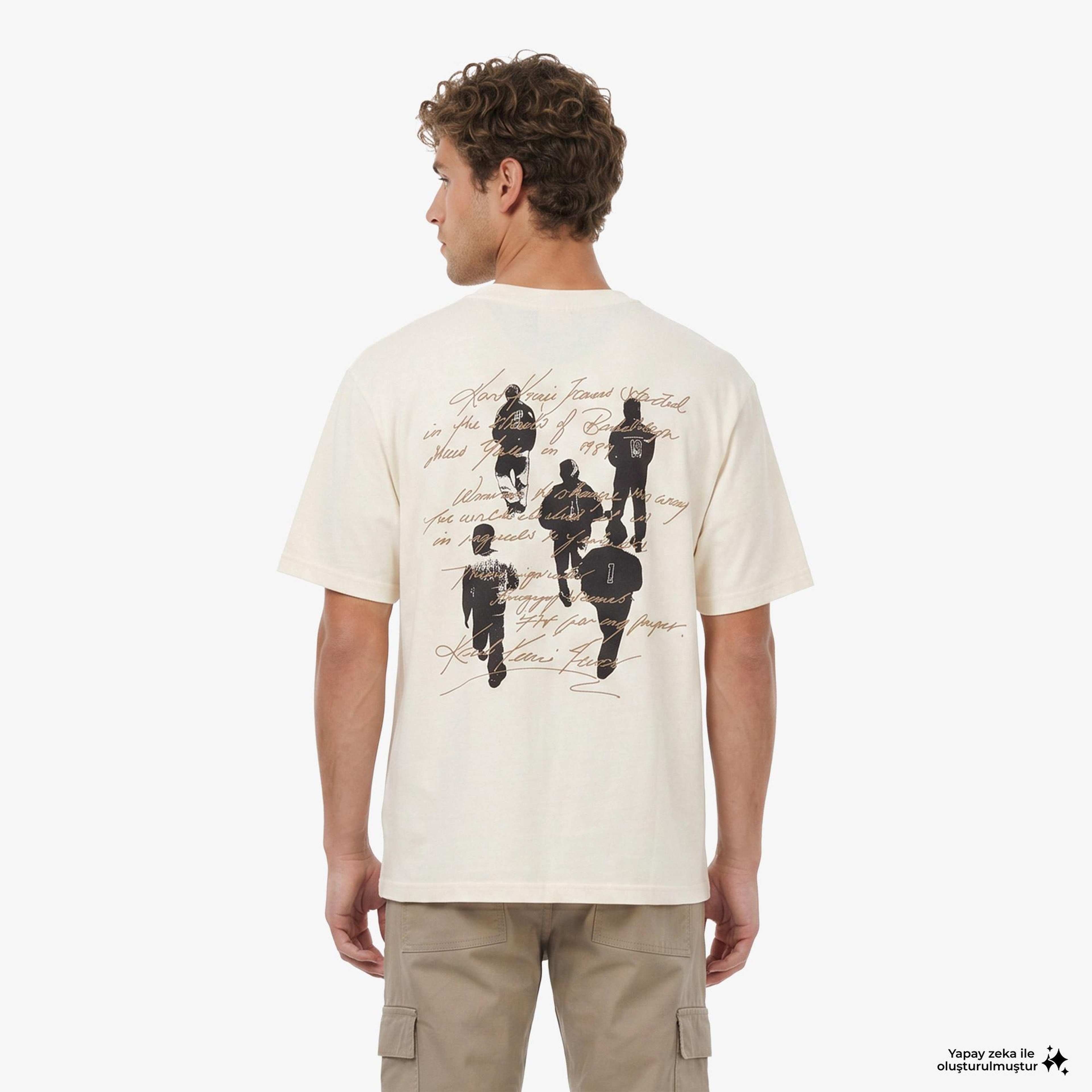 Karl Kani Signature Washed Oversized Erkek Beyaz T-Shirt