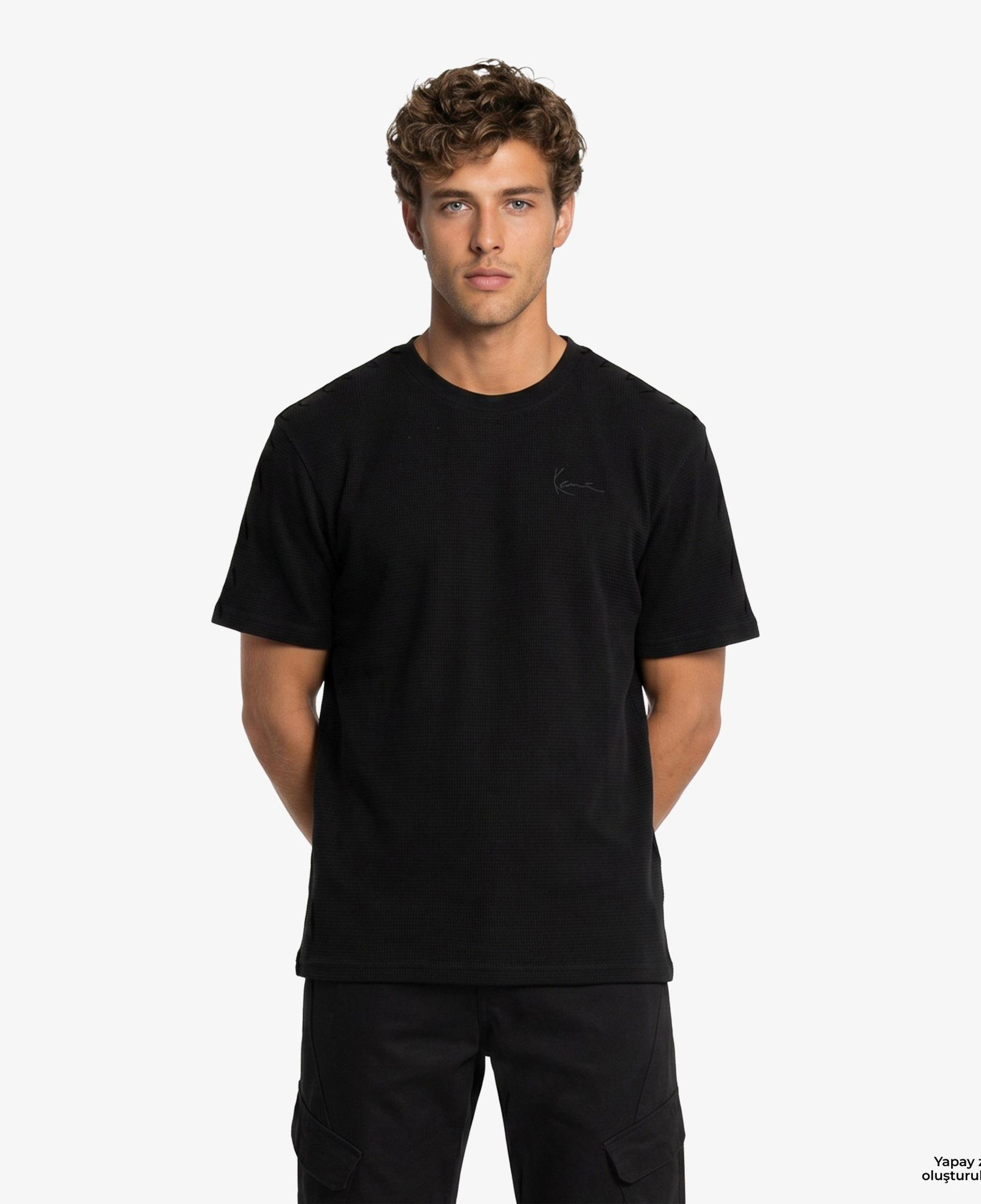Karl Kani Signature Waffle Erkek Siyah T-Shirt
