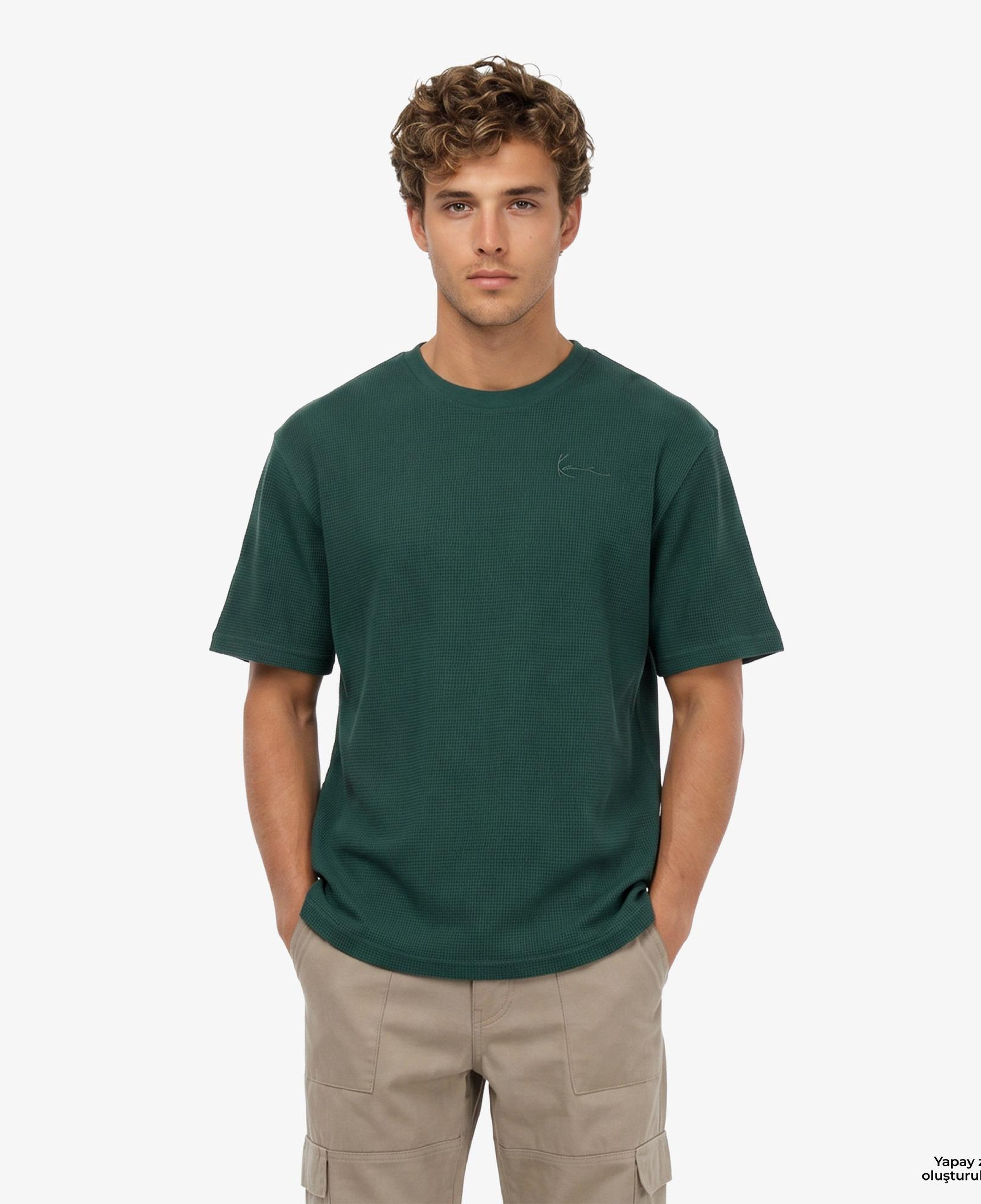 Karl Kani Signature Waffle Erkek Yeşil T-Shirt