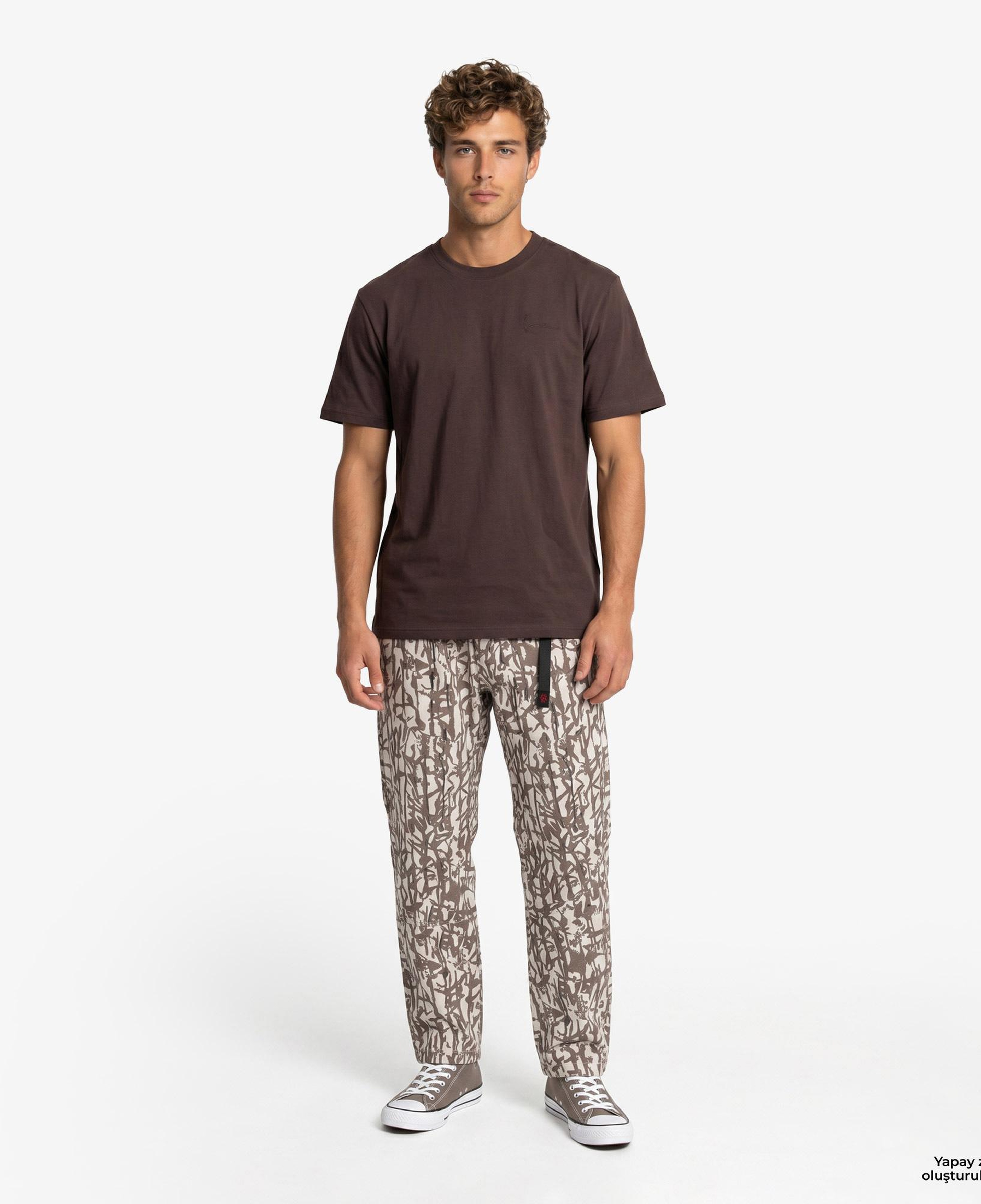 Karl Kani Slogan Boxy Erkek Kahverengi T-Shirt