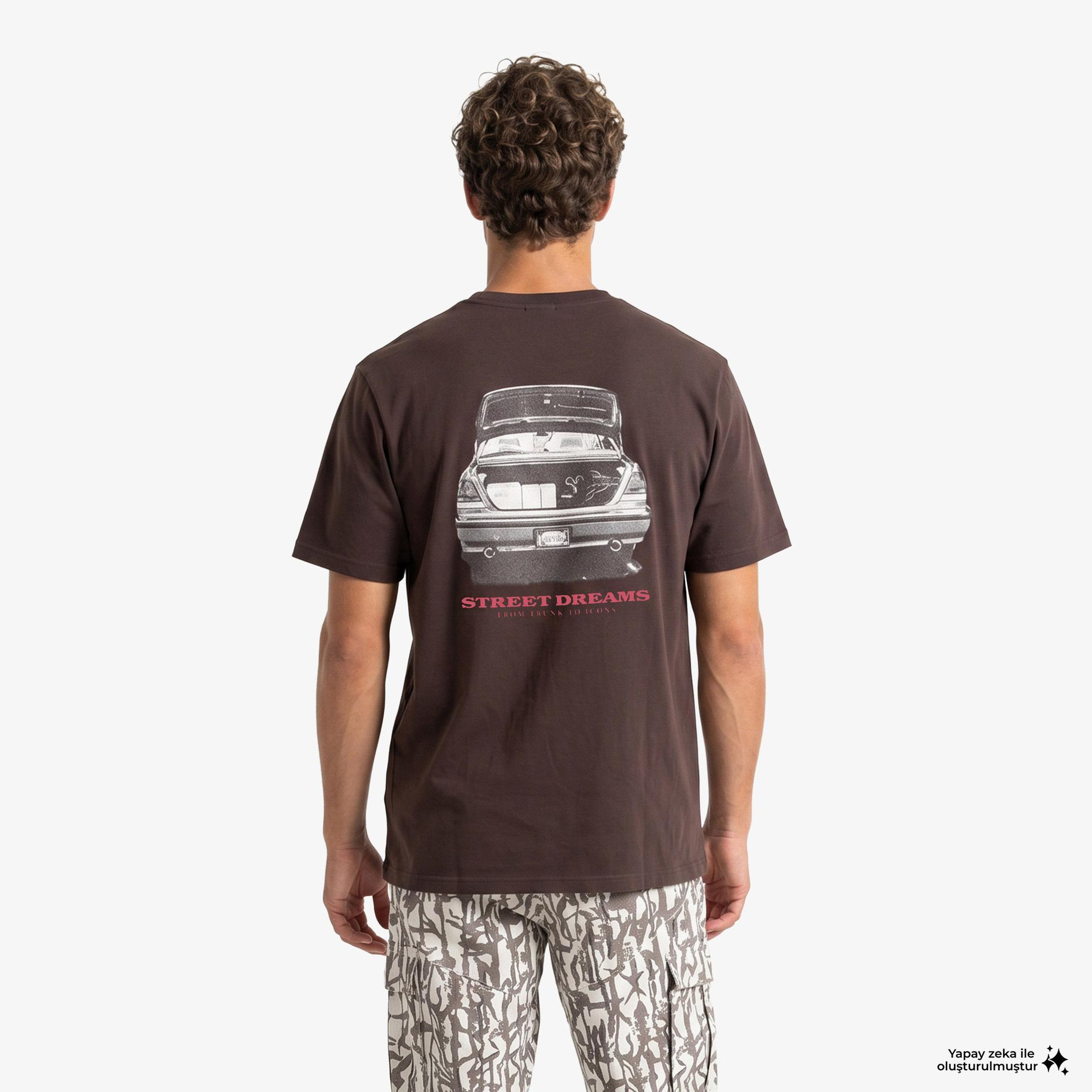 Karl Kani Slogan Boxy Erkek Kahverengi T-Shirt