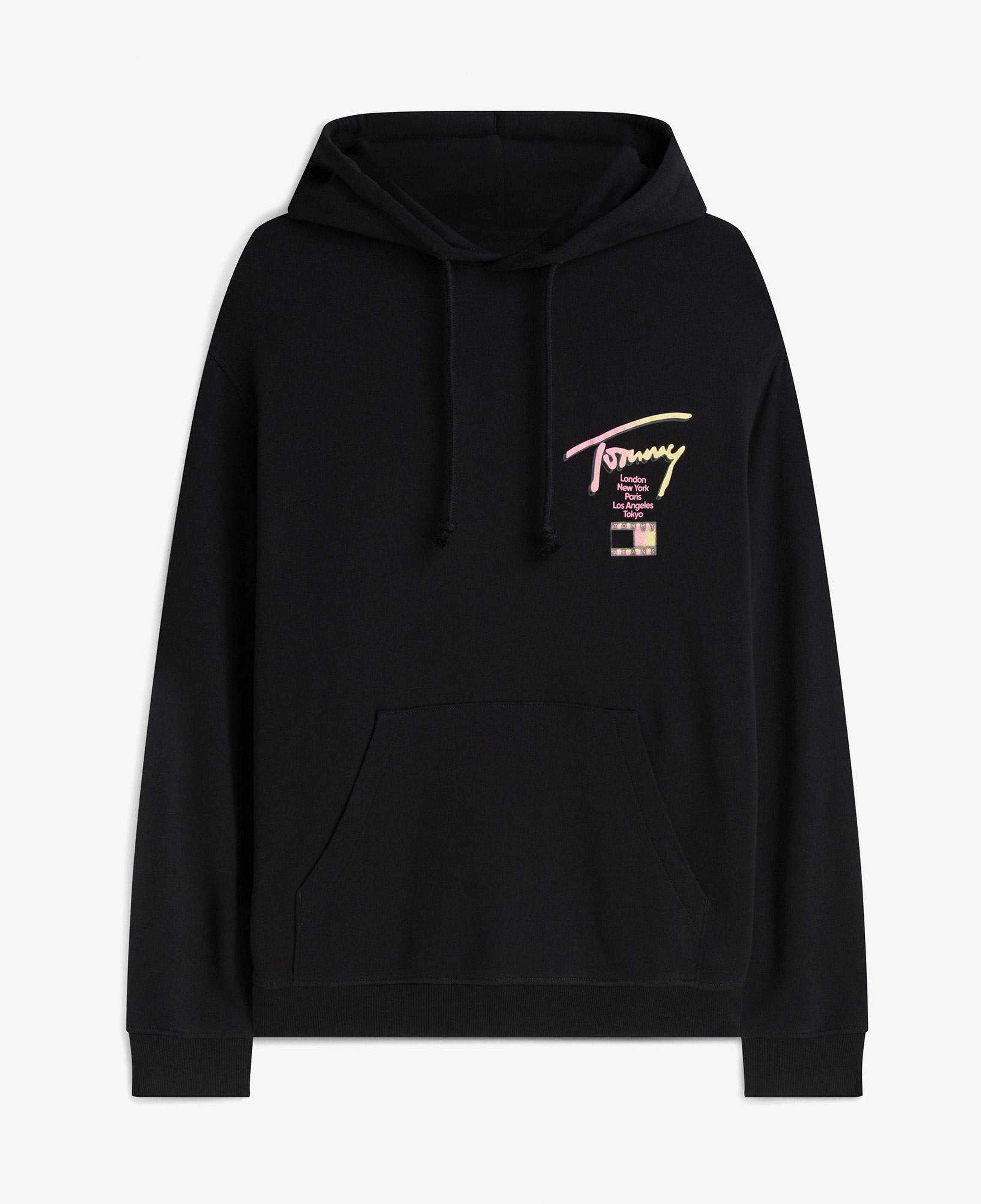 Tommy Hilfiger Relaxed Signature Erkek Siyah Sweatshirt