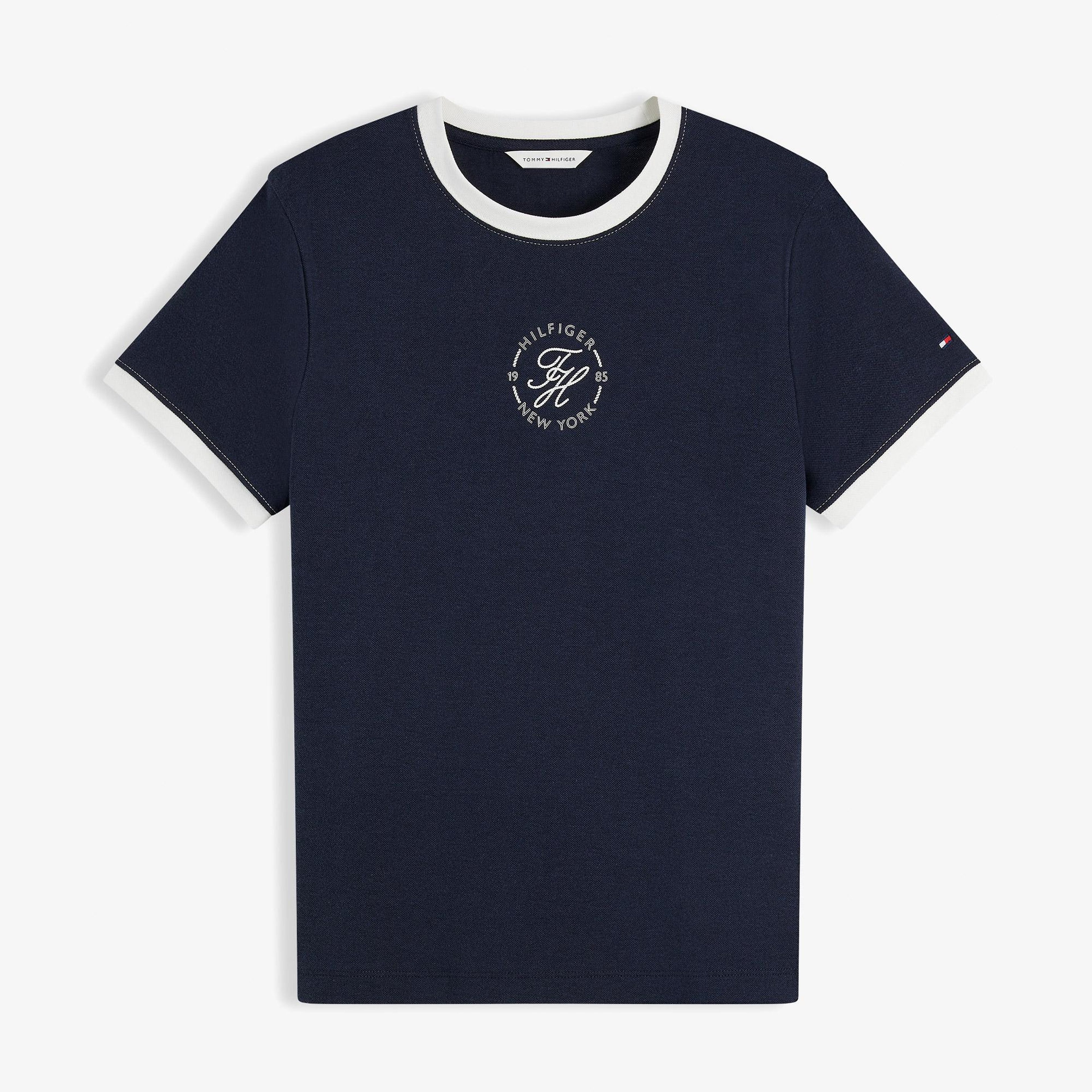 Tommy Hilfiger Roundal Kadın Mavi T-Shirt