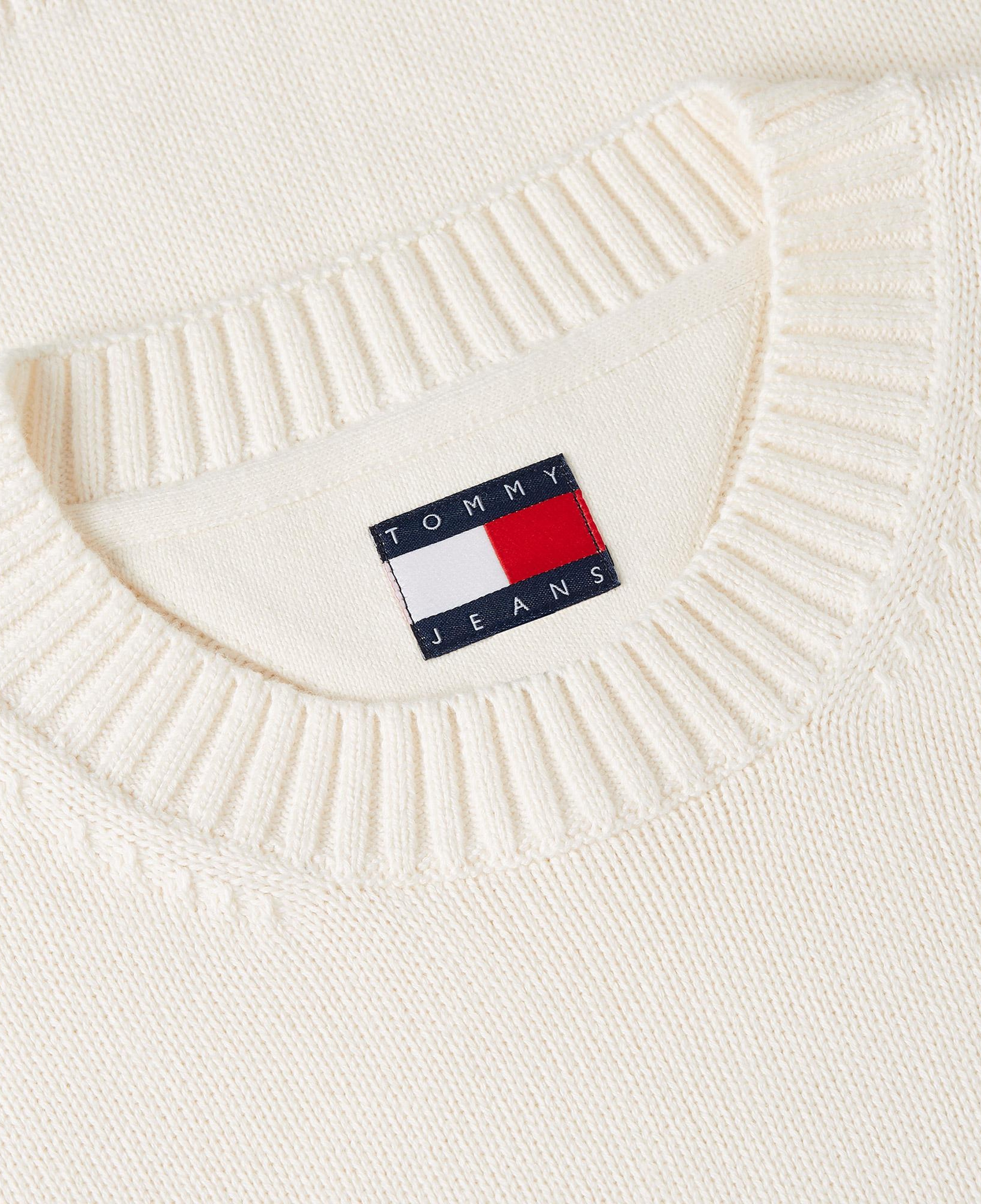 Tommy Hilfiger Flag Erkek Beyaz Triko