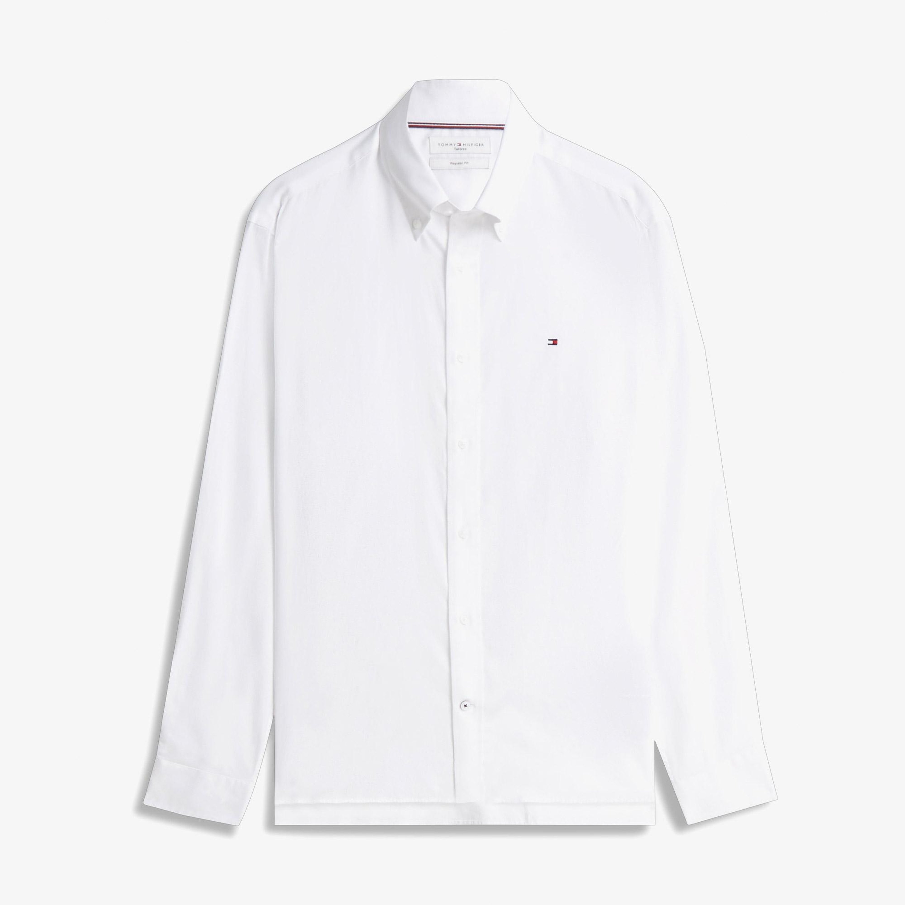 Tommy Hilfiger Oxford Solid Erkek Beyaz Gömlek