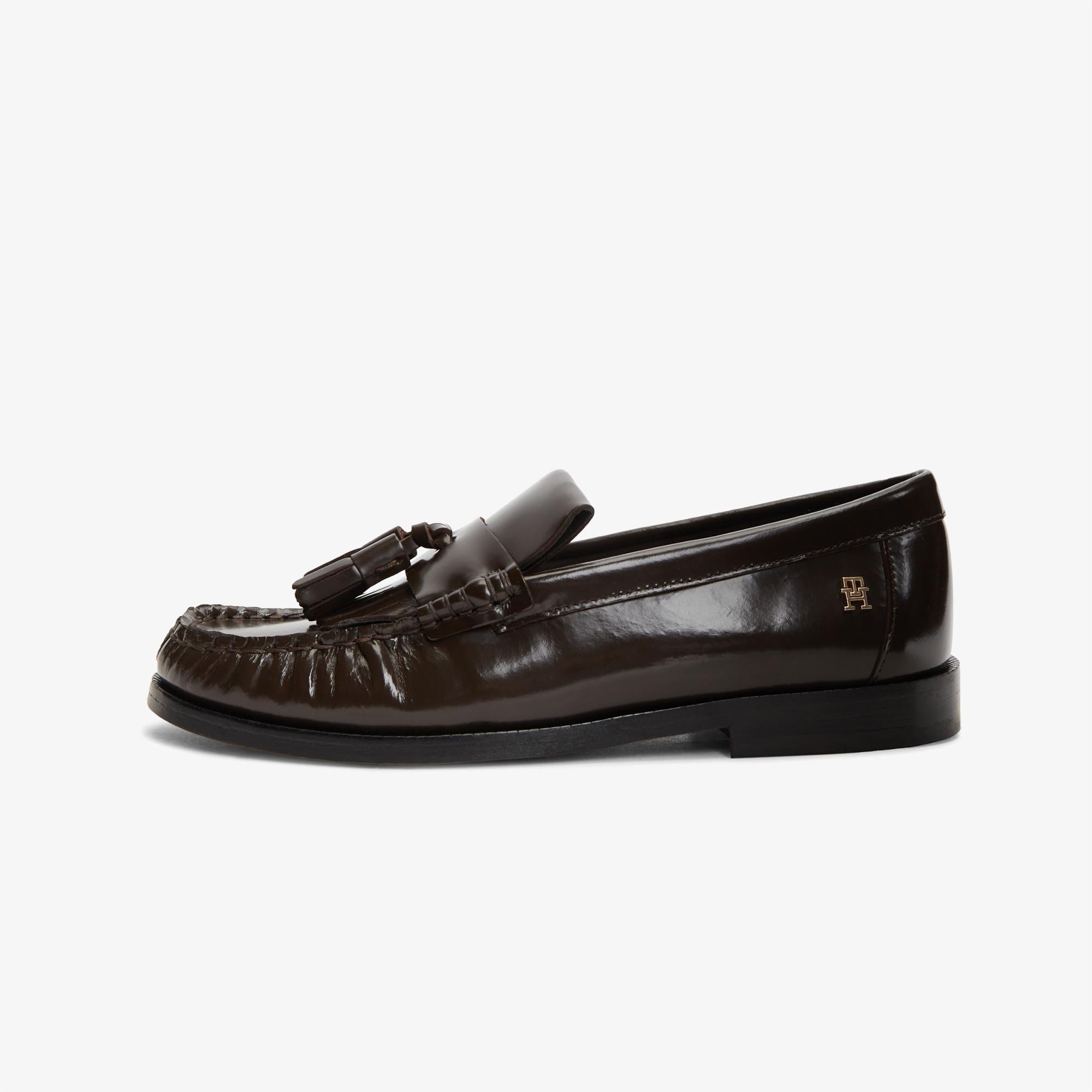 Tommy Hilfiger Tassel Abrasivato Kadın Kahverengi Loafer