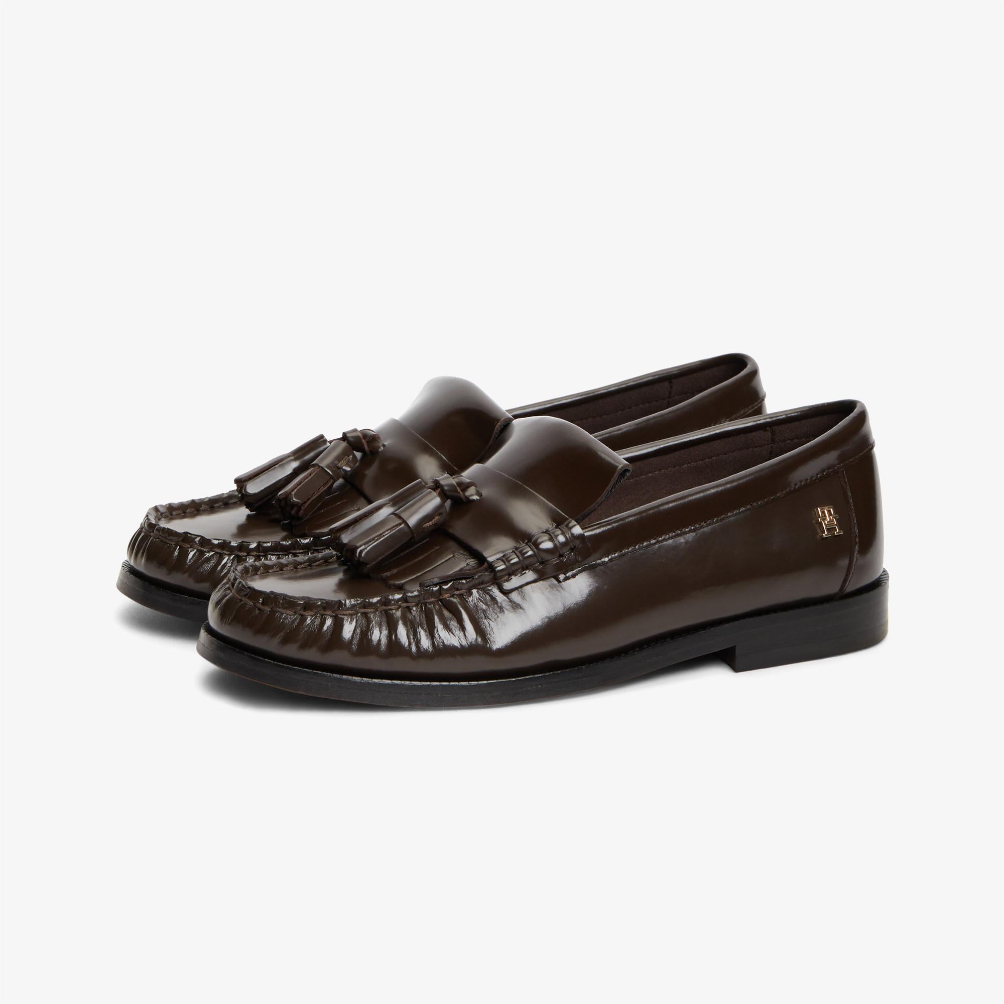 Tommy Hilfiger Tassel Abrasivato Kadın Kahverengi Loafer