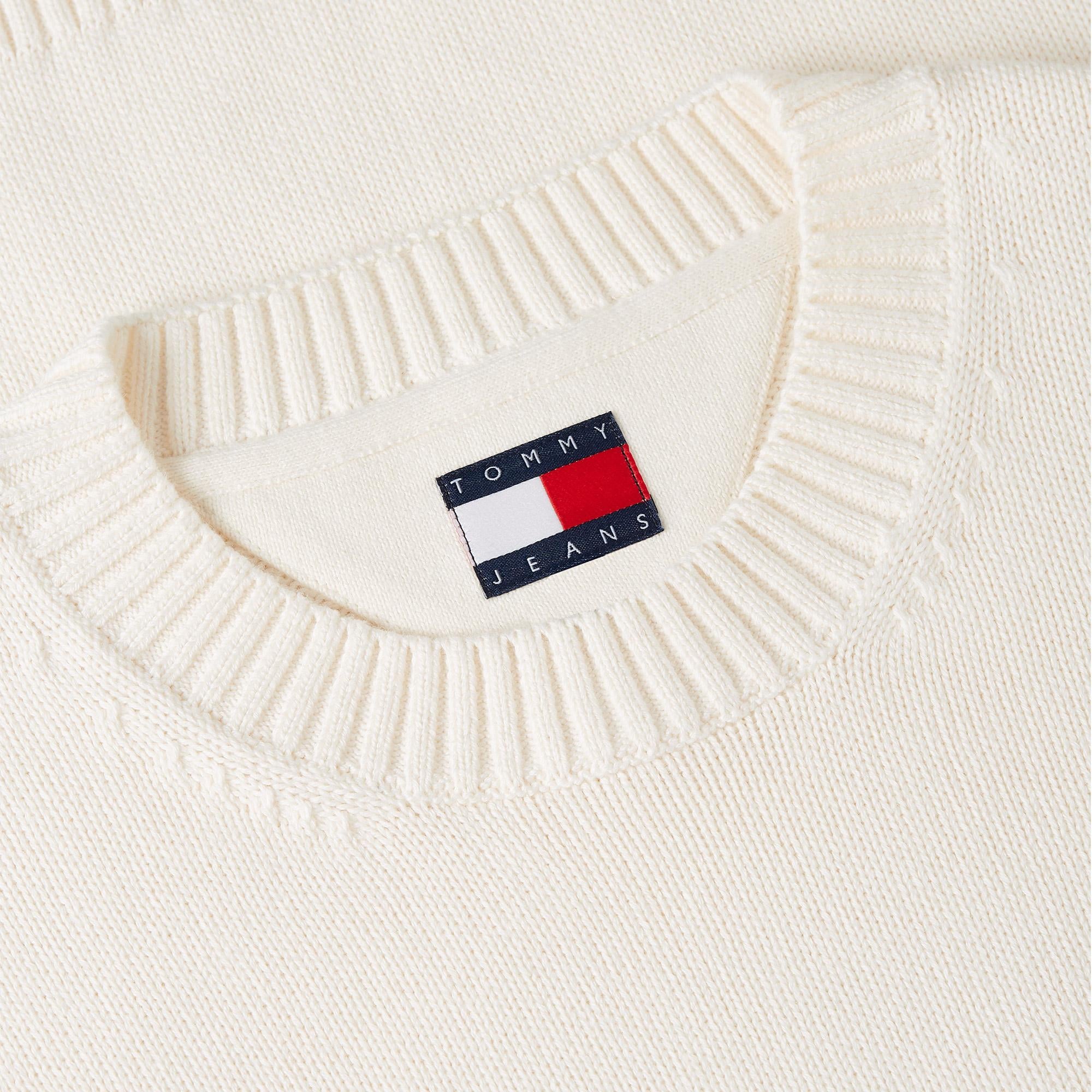 Tommy Hilfiger Flag Erkek Beyaz Triko