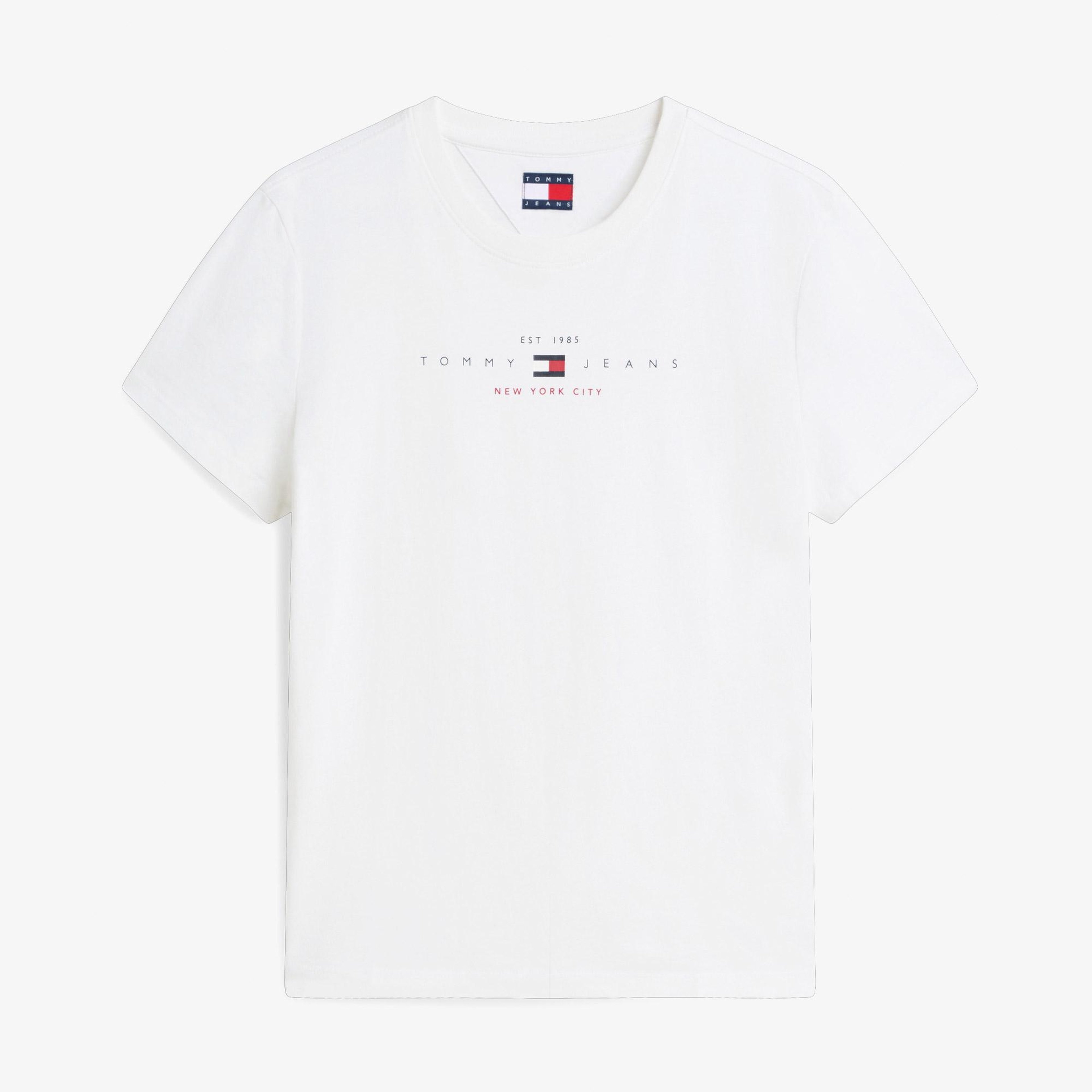 Tommy Hilfiger Linear Kadın Beyaz T-Shirt