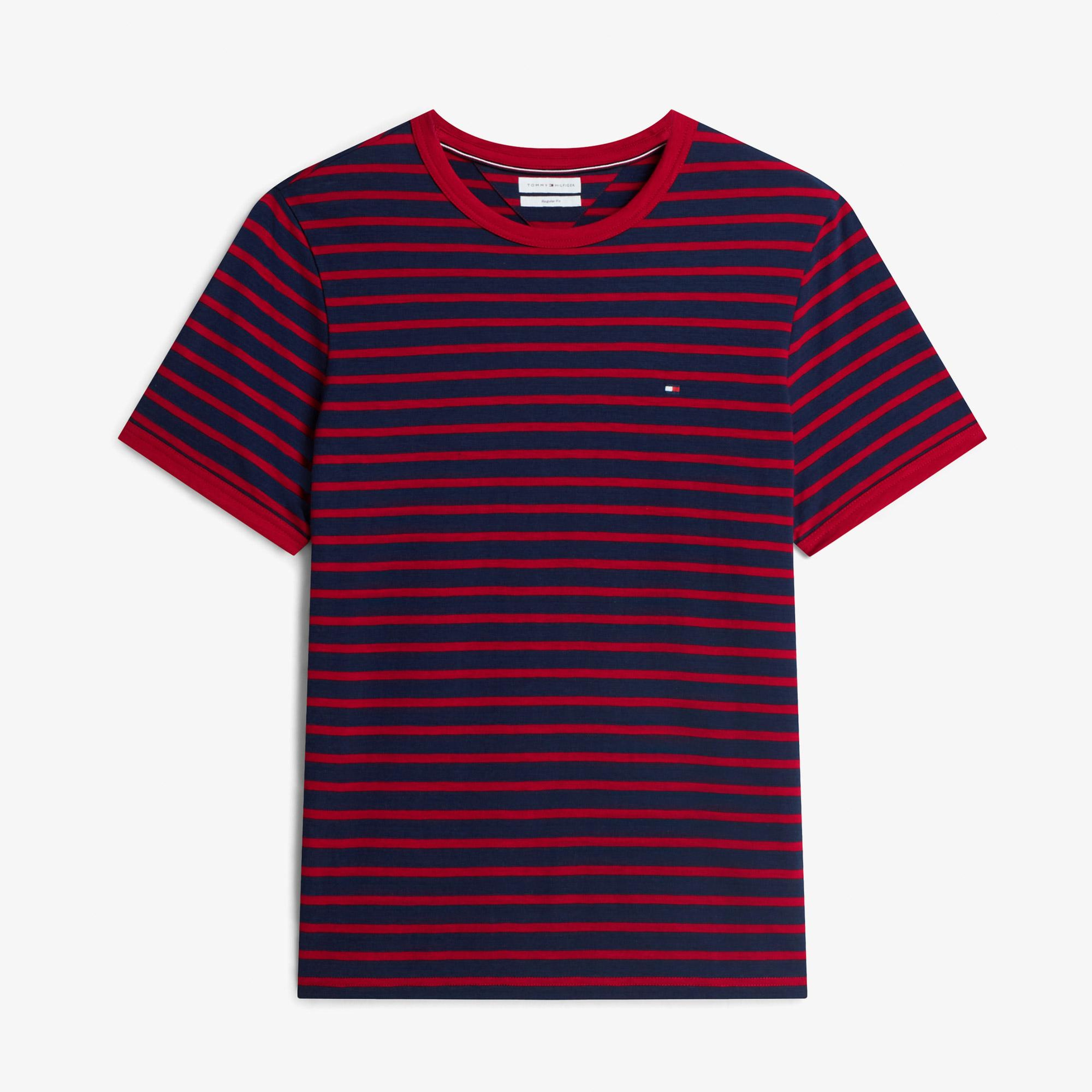 Tommy Hilfiger Slub Yarn-Dye Stripe Regular Erkek Lacivert T-Shirt