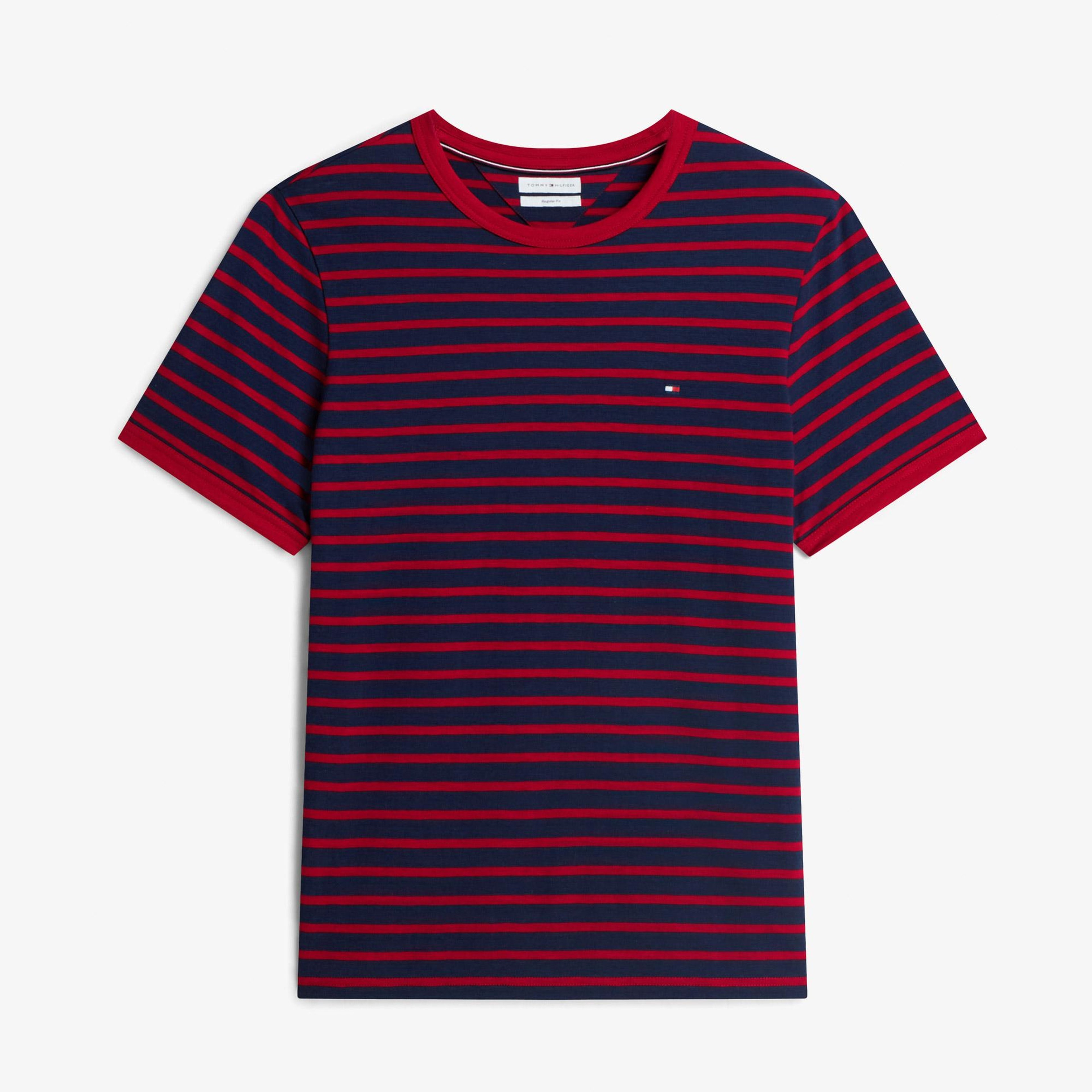 Tommy Hilfiger Slub Yarn-Dye Stripe Regular Erkek Lacivert T-Shirt