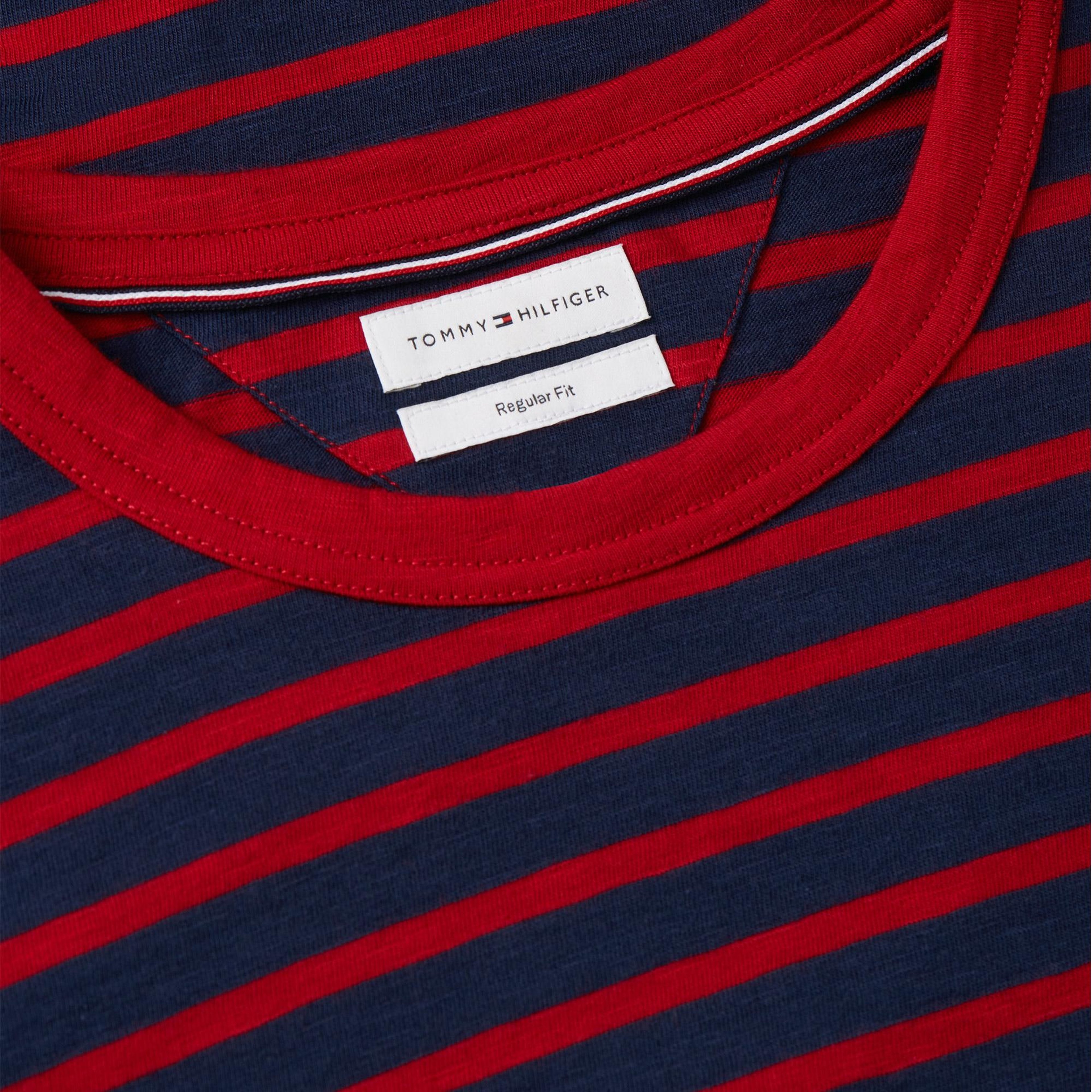 Tommy Hilfiger Slub Yarn-Dye Stripe Regular Erkek Lacivert T-Shirt