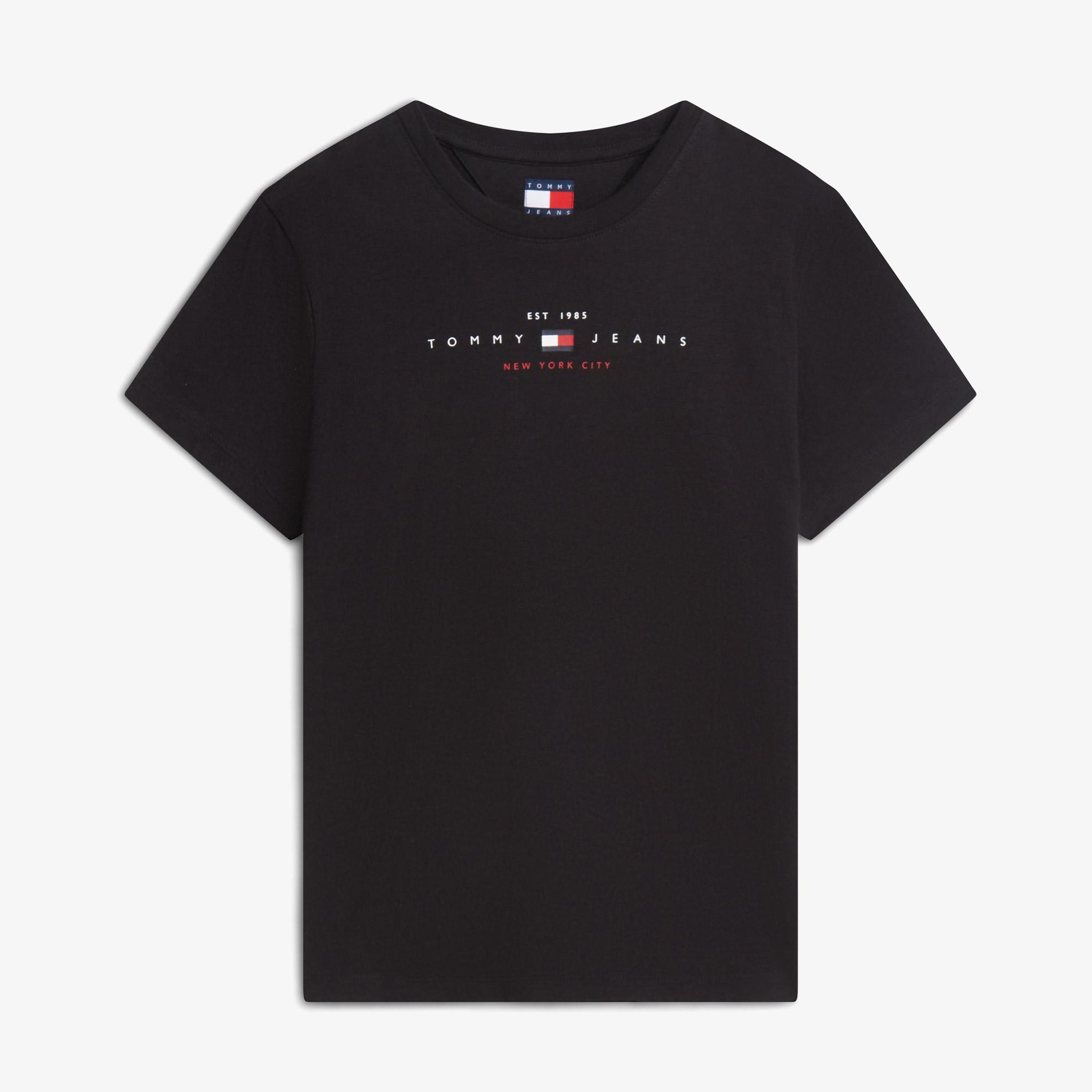 Tommy Hilfiger Linear Kadın Siyah T-Shirt