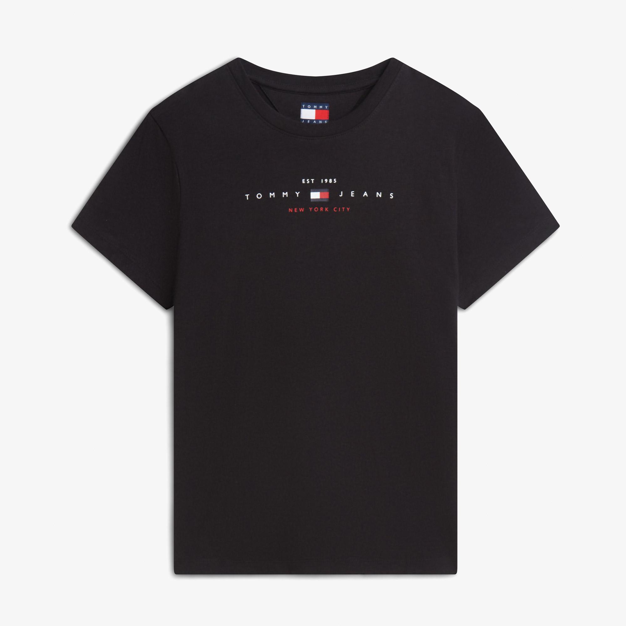 Tommy Hilfiger Linear Kadın Siyah T-Shirt