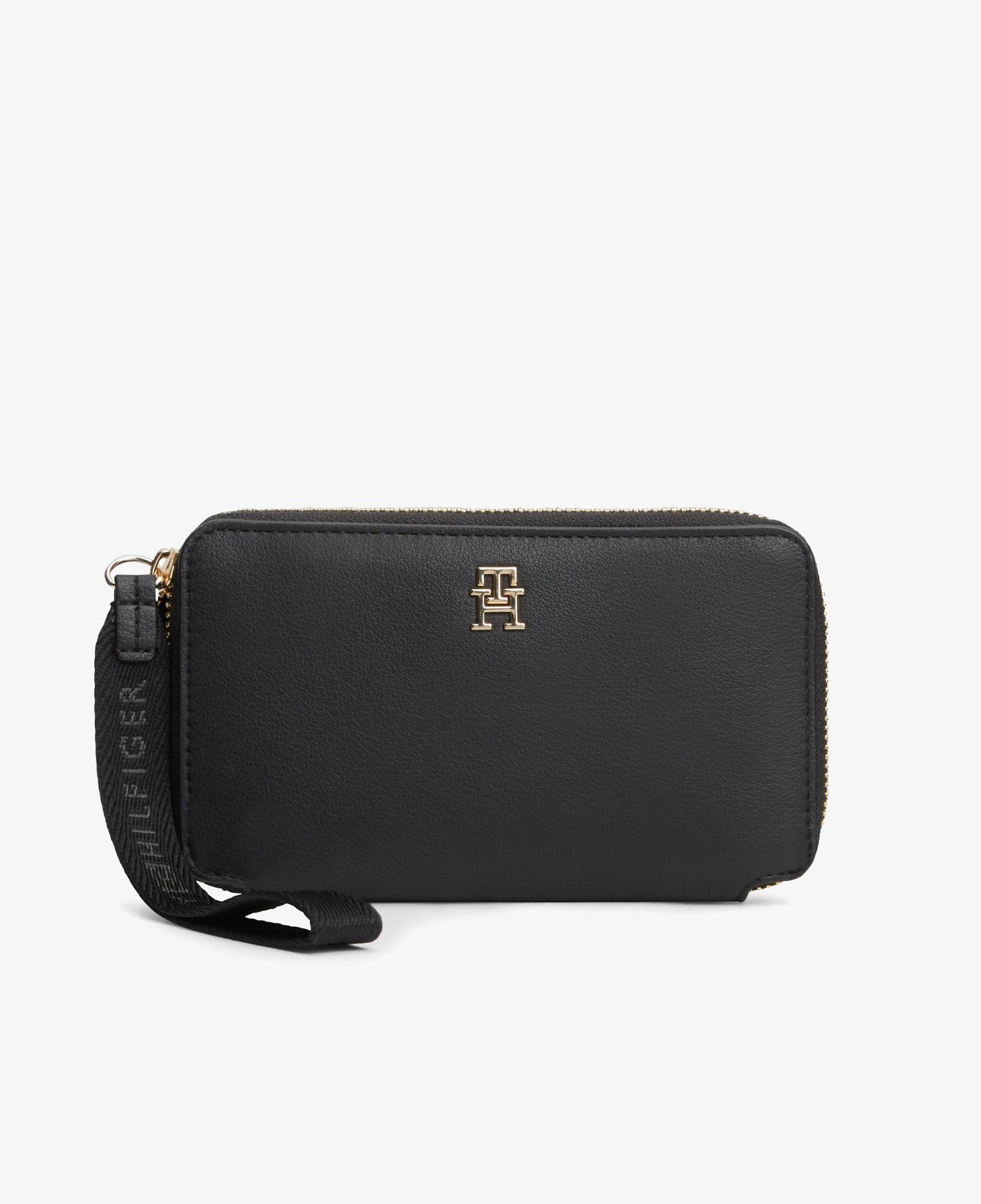 Tommy Hilfiger Logotape Compact Zip Around Kadın Siyah Cüzdan