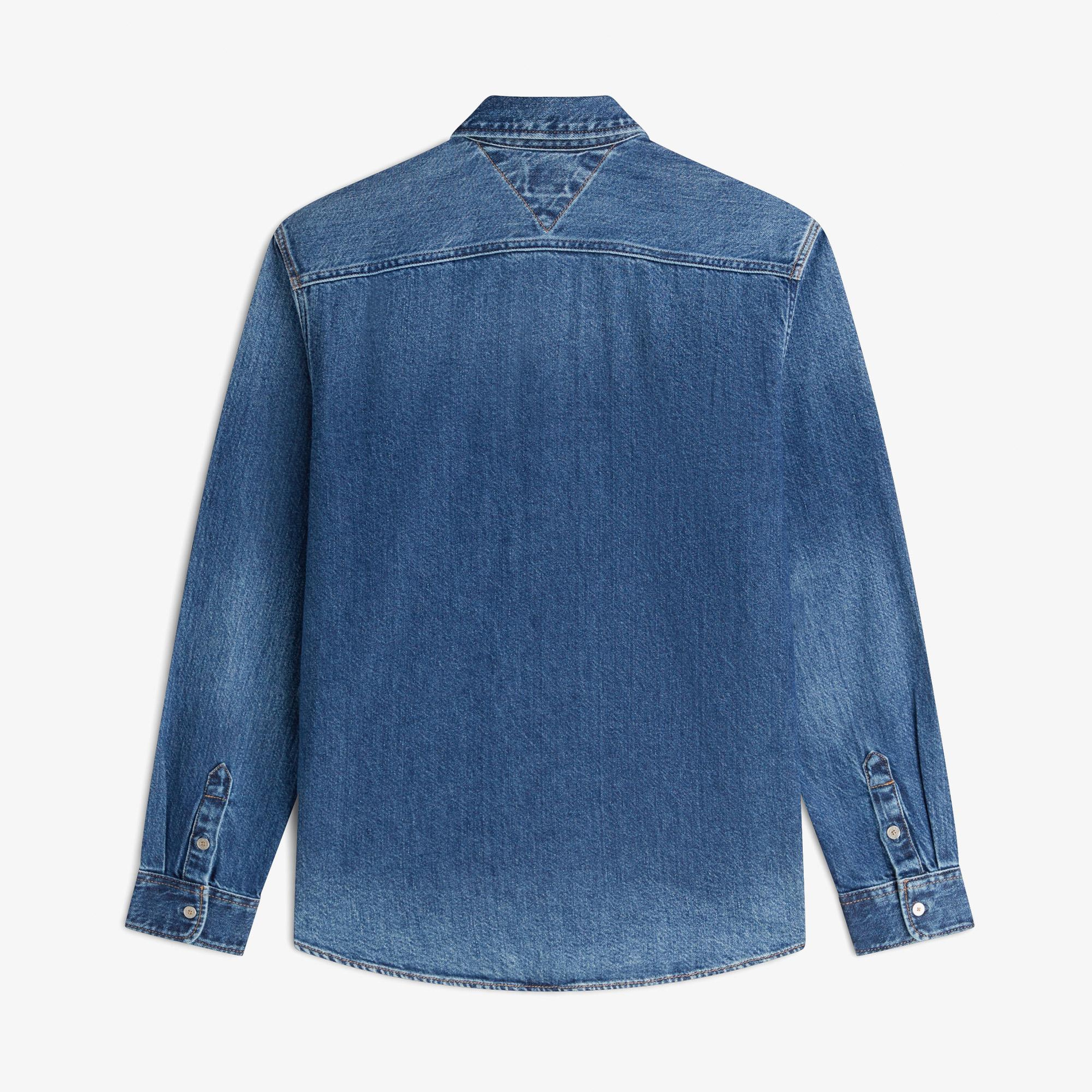 Tommy Hilfiger Regular Denim Cj8039 Erkek Mavi Gömlek