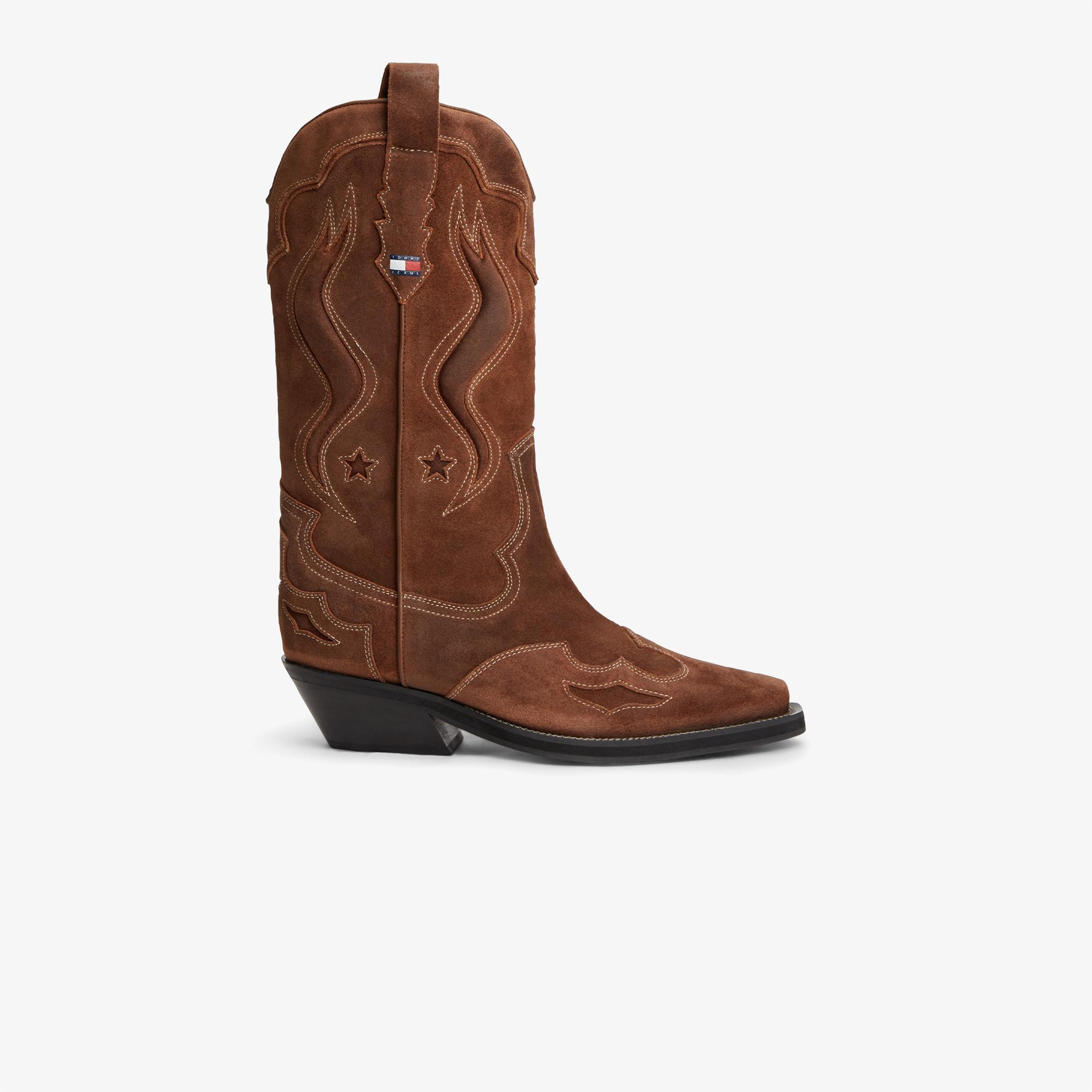 Tommy Hilfiger Archive Cowboy Suede Kadın Kahverengi Bot