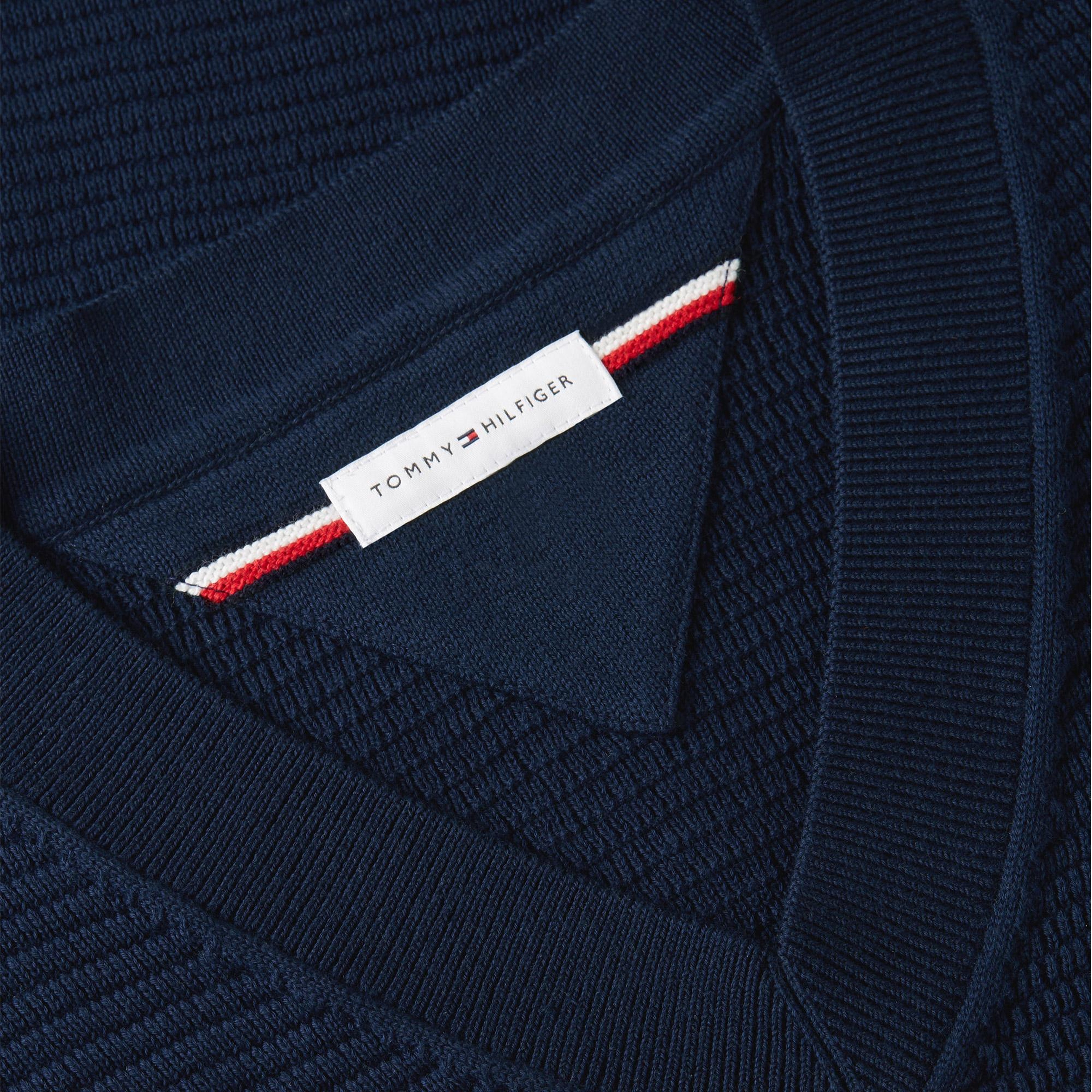 Tommy Hilfiger Seasonal Structure Erkek Mavi Triko