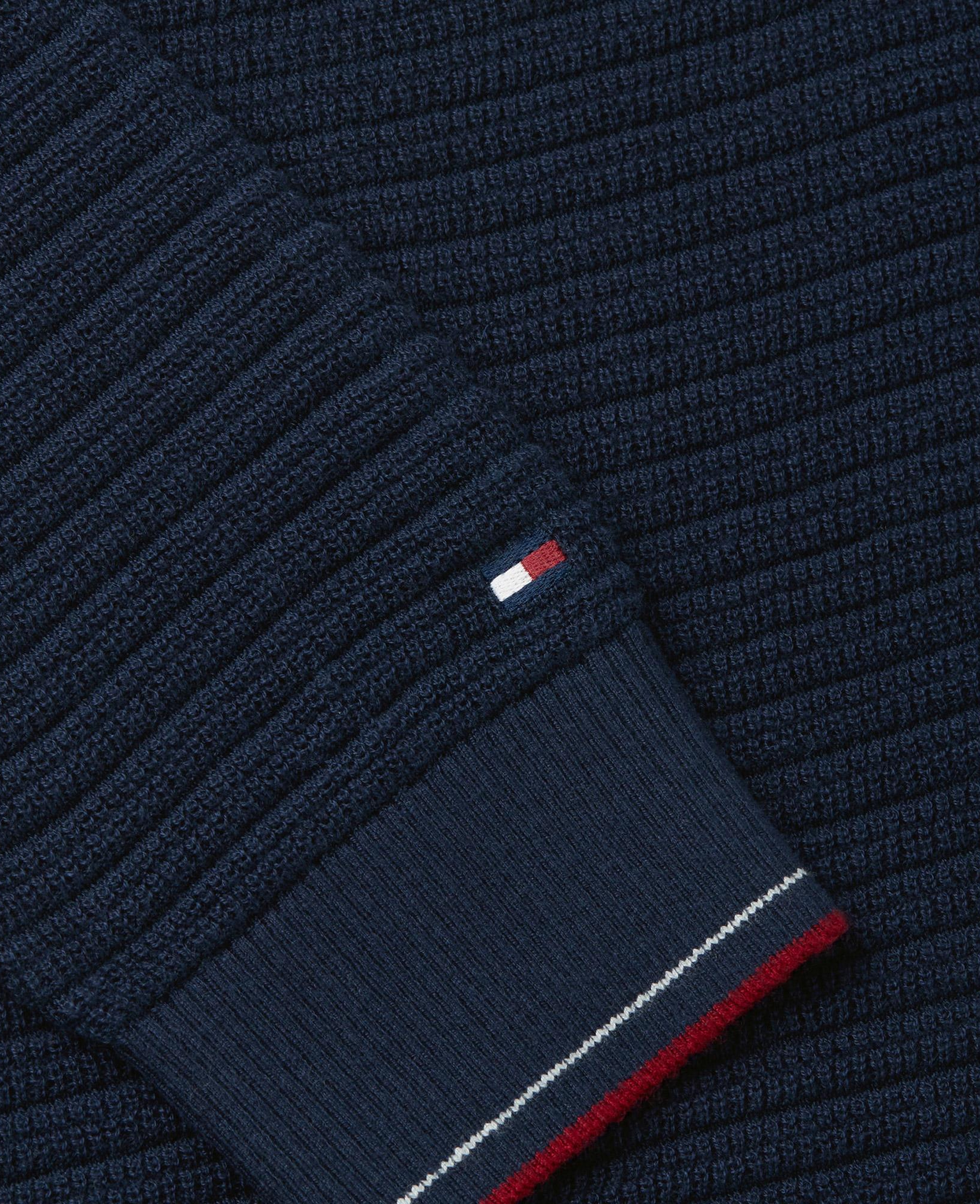 Tommy Hilfiger Knitted Zip Erkek Mavi Triko