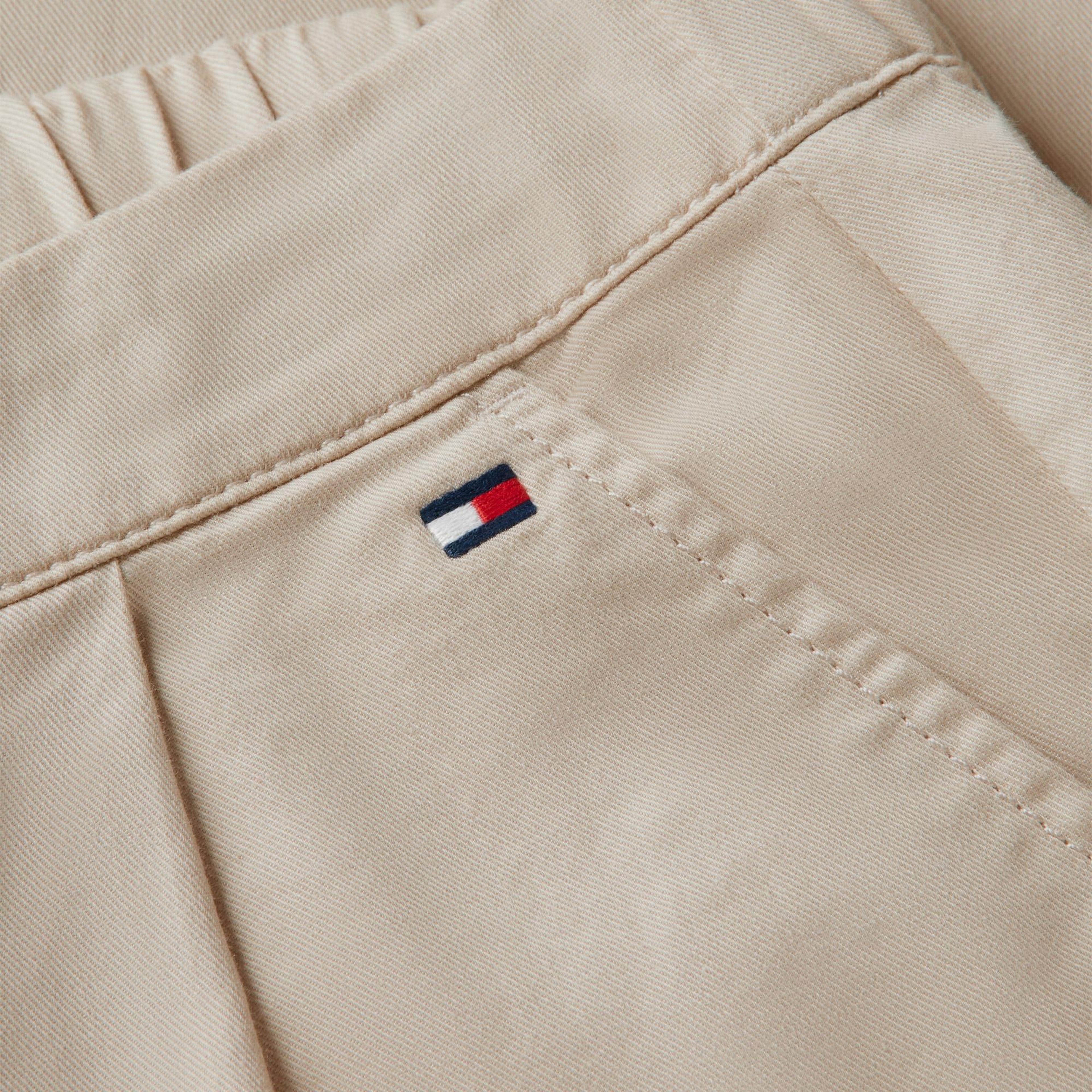 Tommy Hilfiger Wide Leg Pleated Çocuk Bej Pantolon