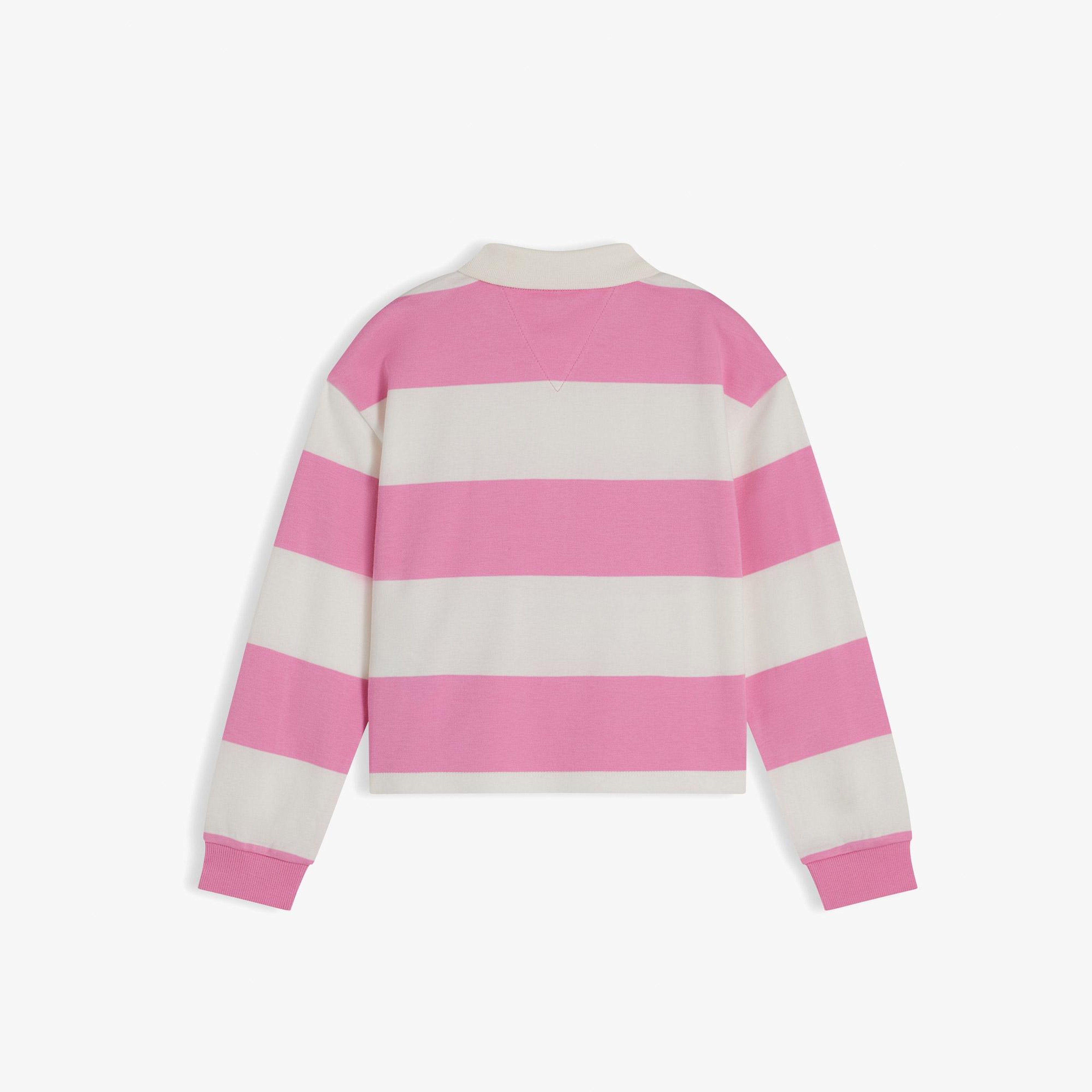 Tommy Hilfiger Rugby Stripe Çocuk Pembe T-Shirt