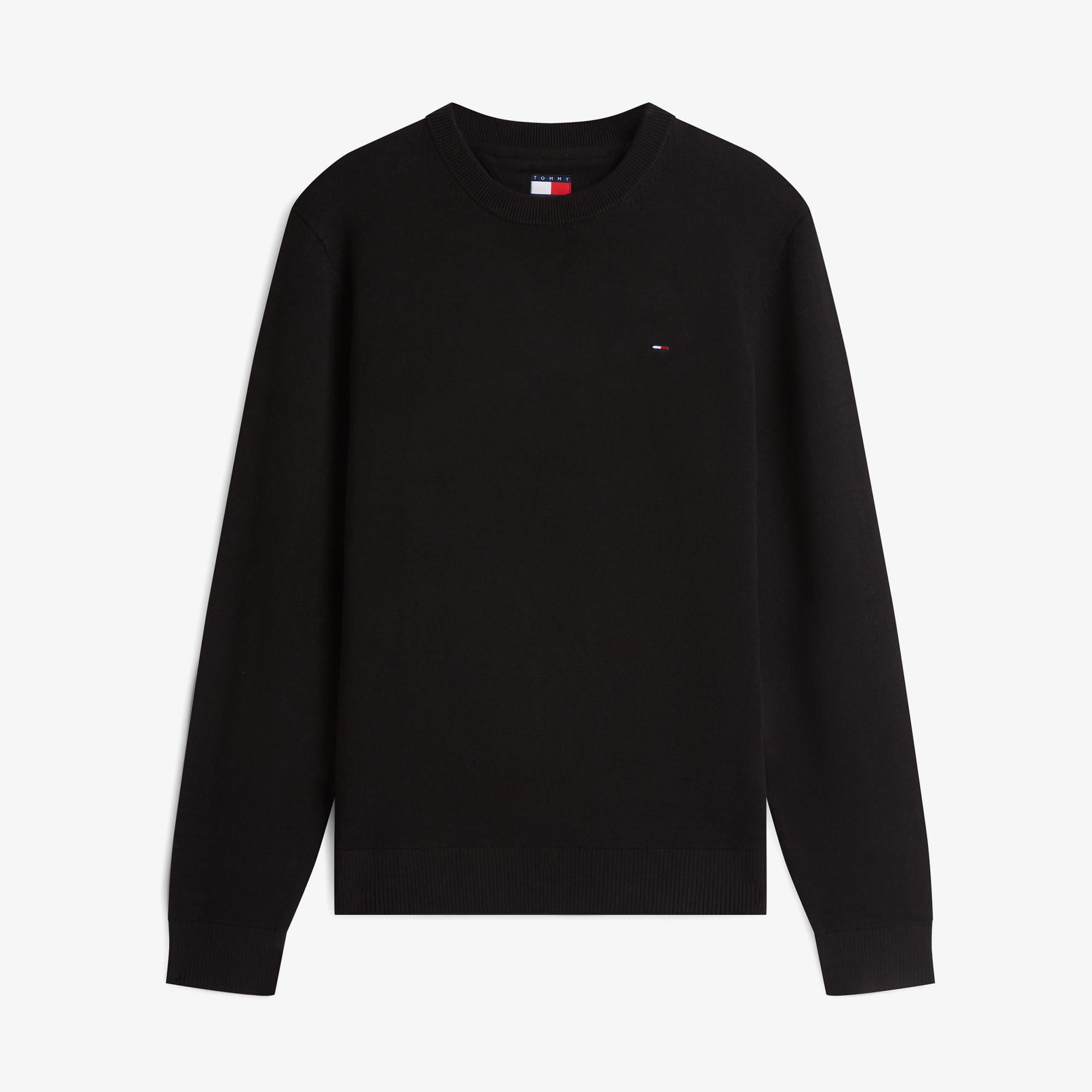 Tommy Hilfiger Slim Essential Light Erkek Siyah Triko