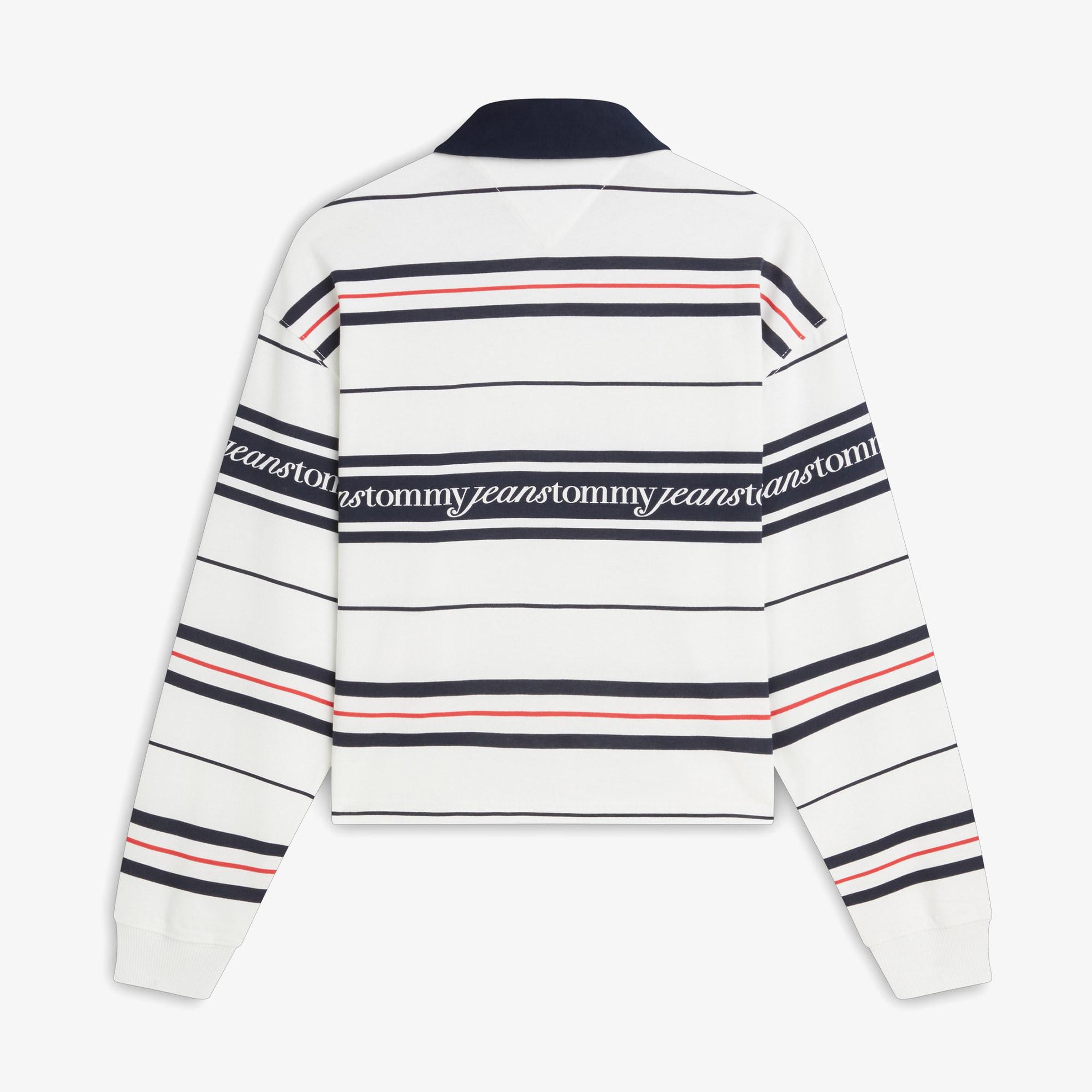 Tommy Hilfiger Script Rugby Kadın Beyaz Sweatshirt