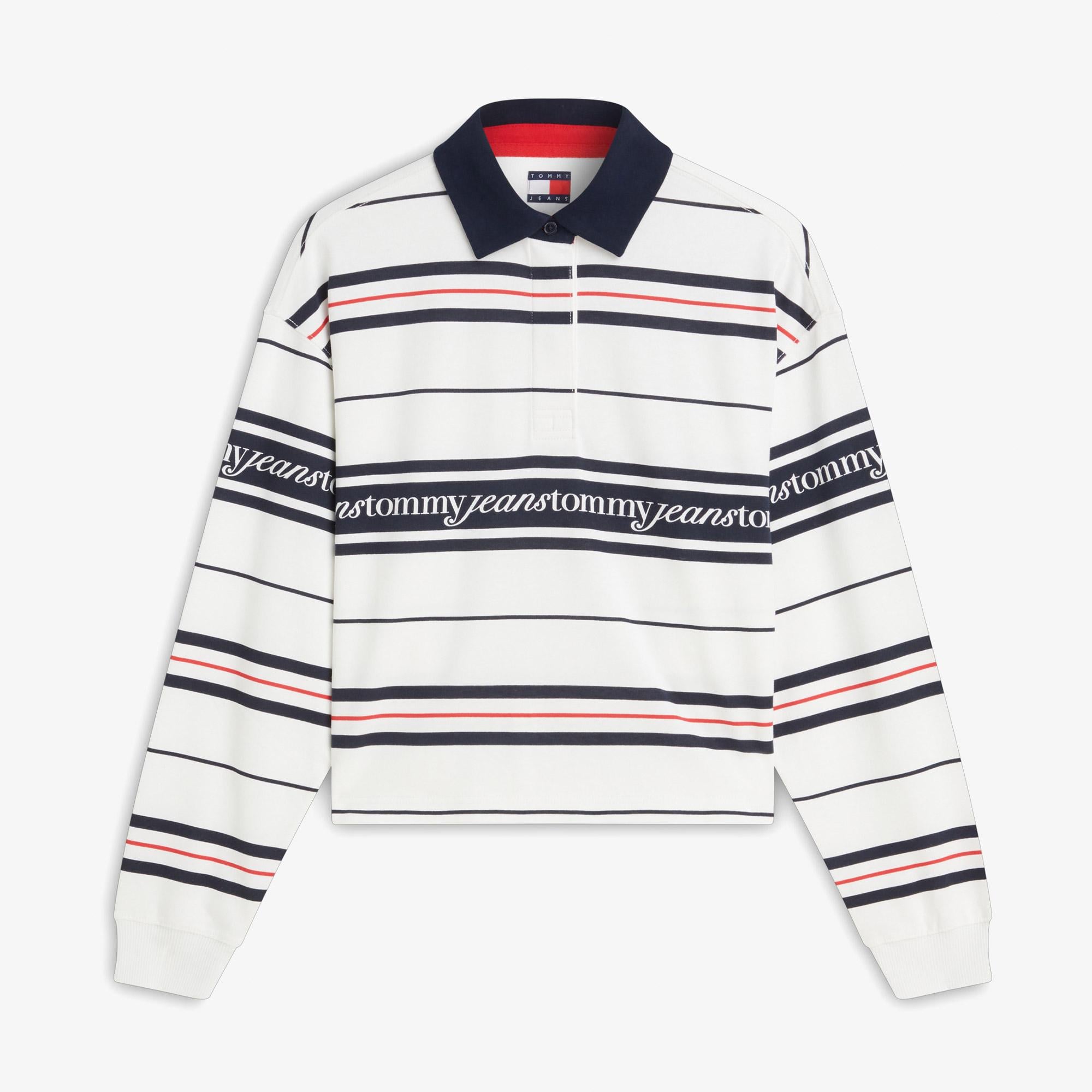 Tommy Hilfiger Script Rugby Kadın Beyaz Sweatshirt