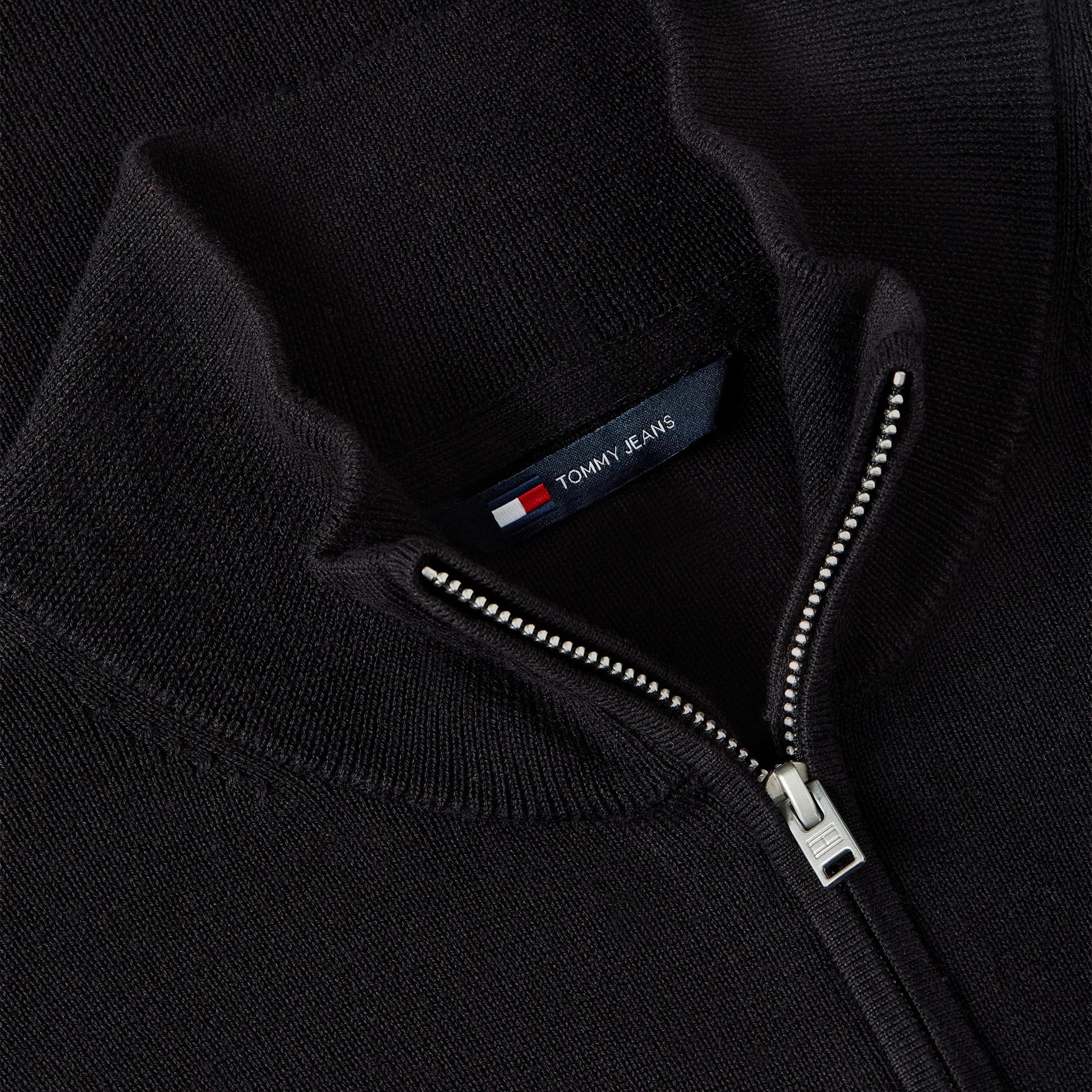 Tommy Hilfiger Zip High Neck Cardigan Kadın Siyah Hırka