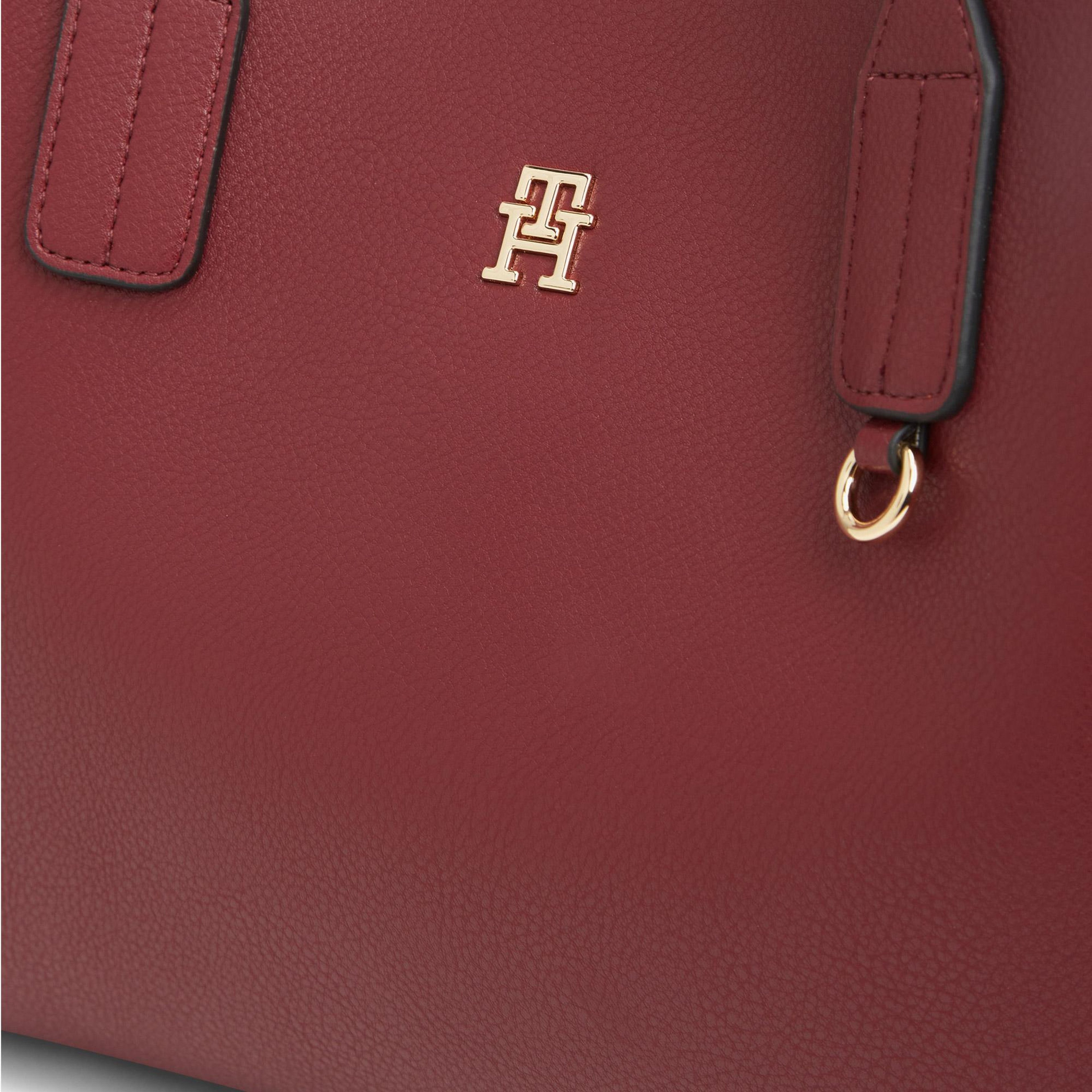 Tommy Hilfiger Icon Mini Satchel Kadın Bordo El Çantası