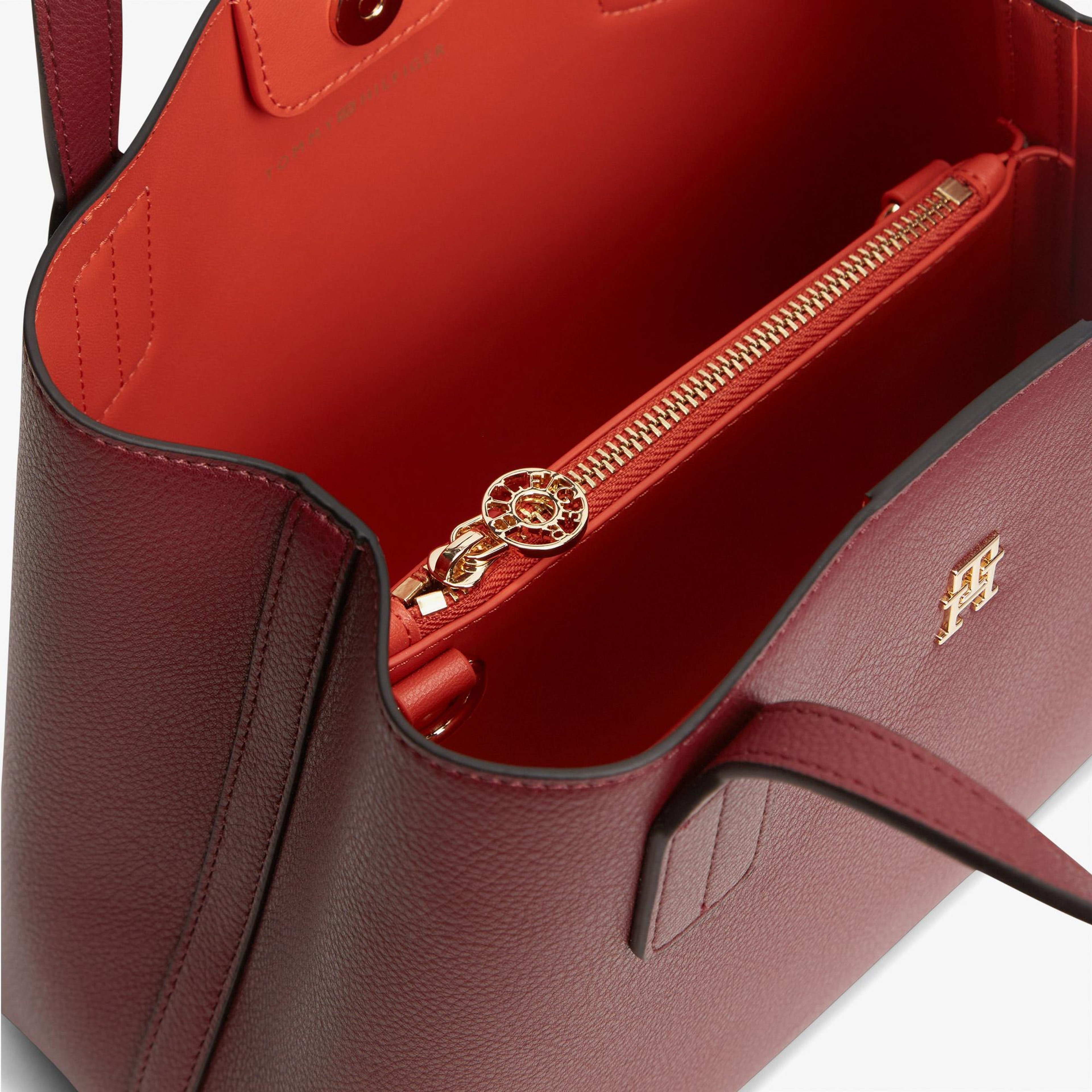 Tommy Hilfiger Icon Mini Satchel Kadın Bordo El Çantası