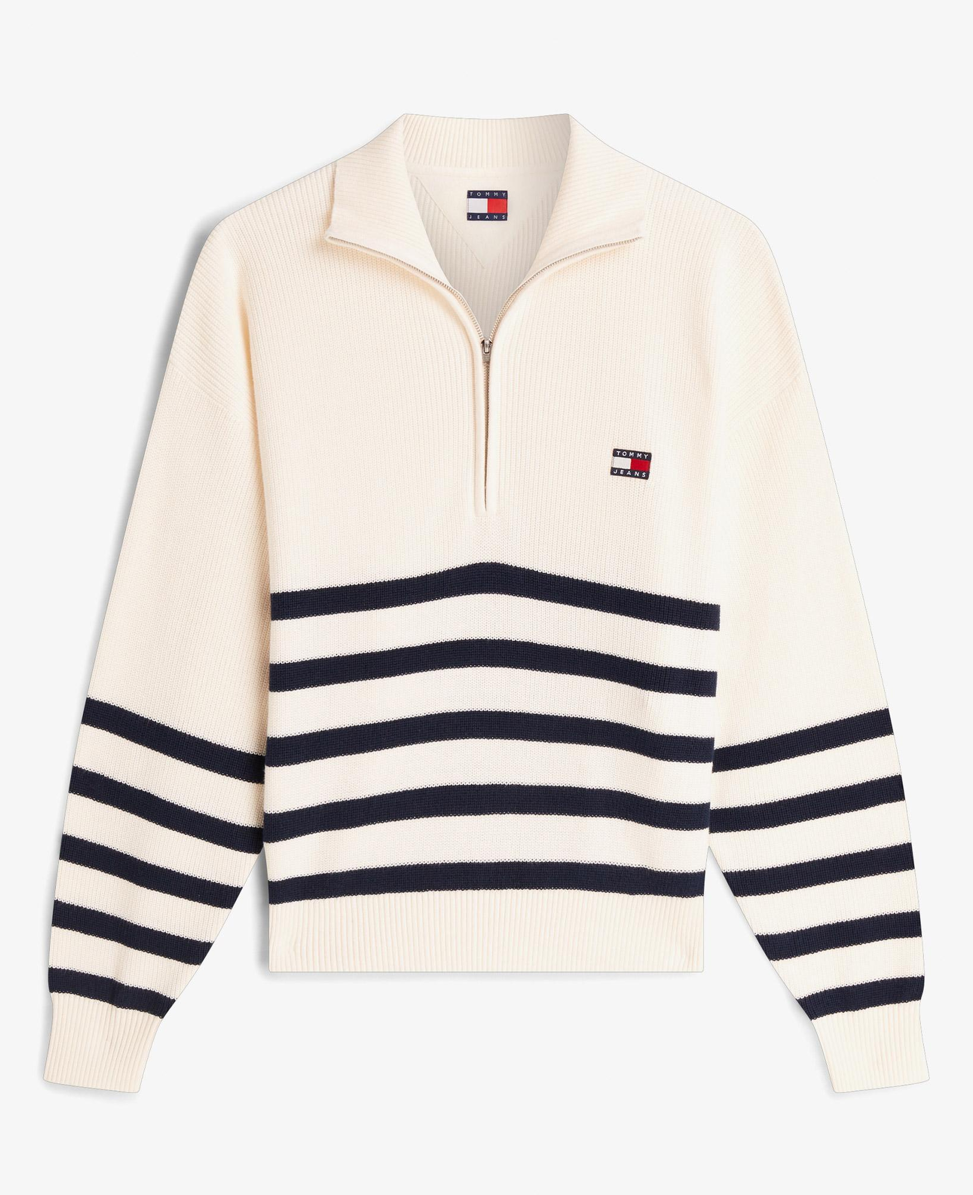 Tommy Hilfiger Quarter Zip Kadın Beyaz Triko