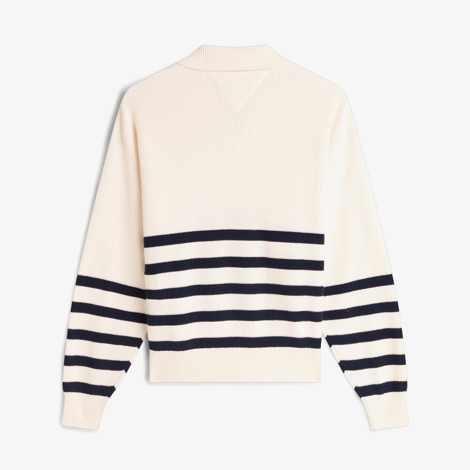Tommy Hilfiger Quarter Zip Kadın Beyaz Triko