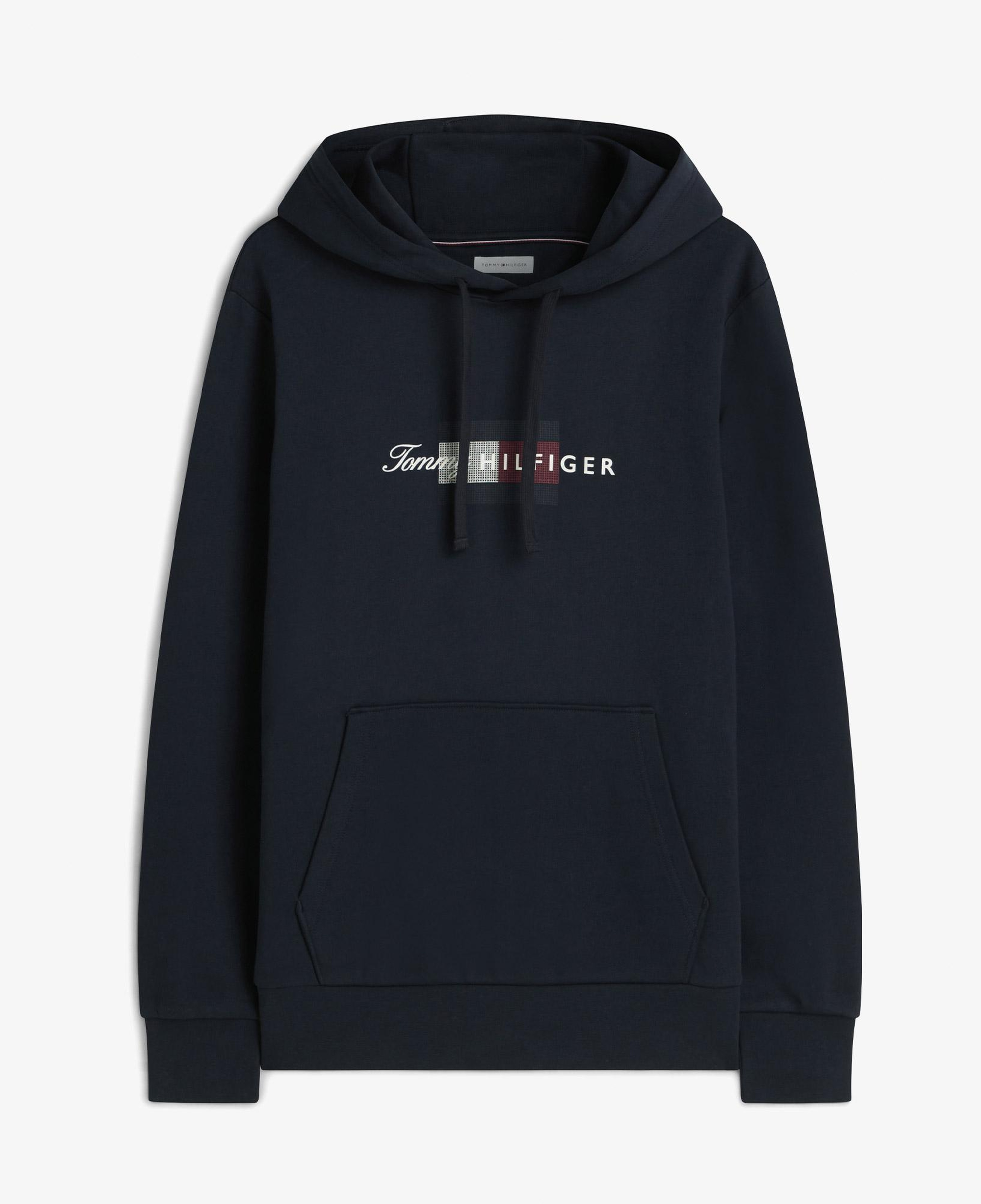 Tommy Hilfiger Script Flag Erkek Mavi Sweatshirt