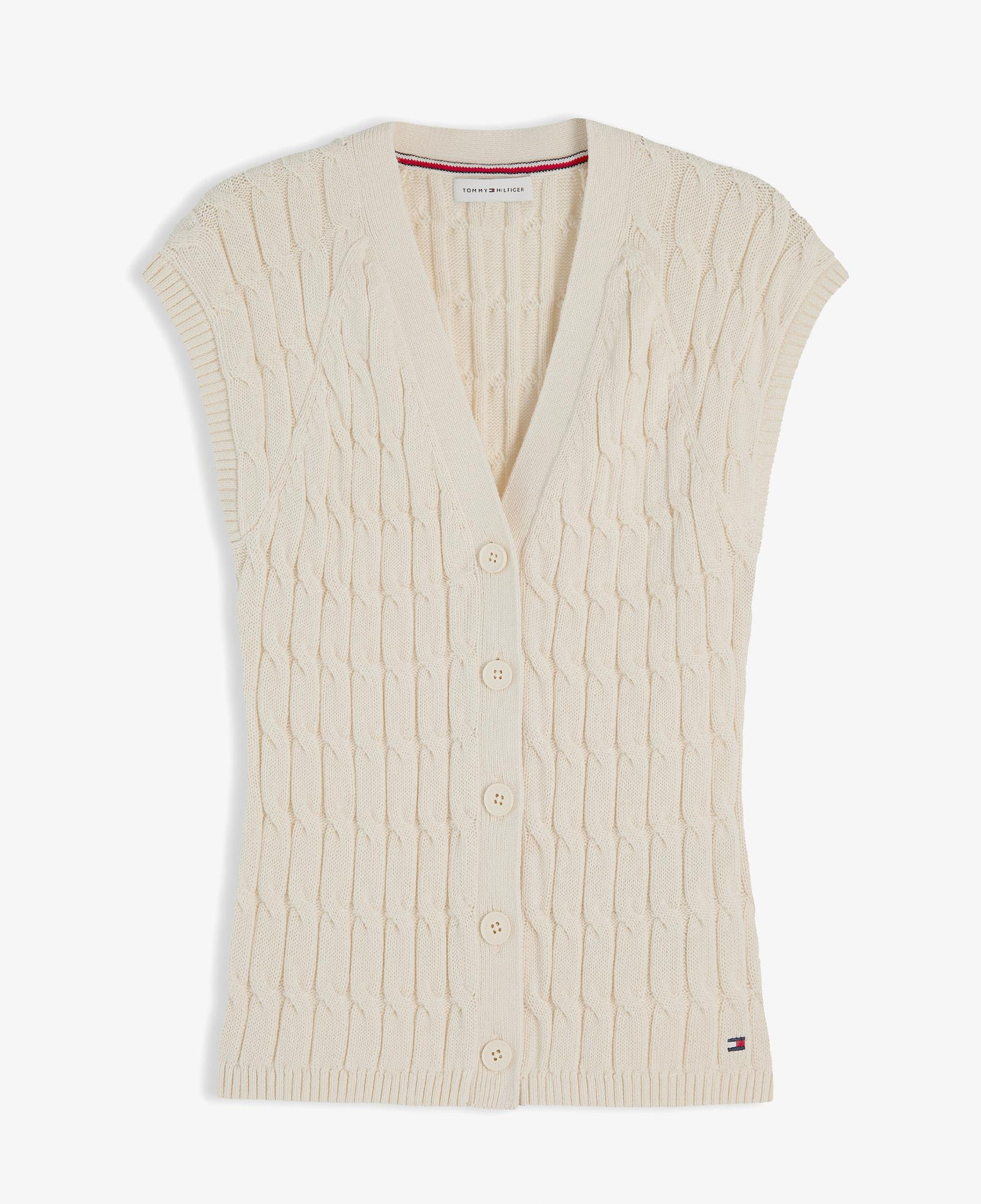 Tommy Hilfiger Mid Cable Cardi Kadın Sarı Triko