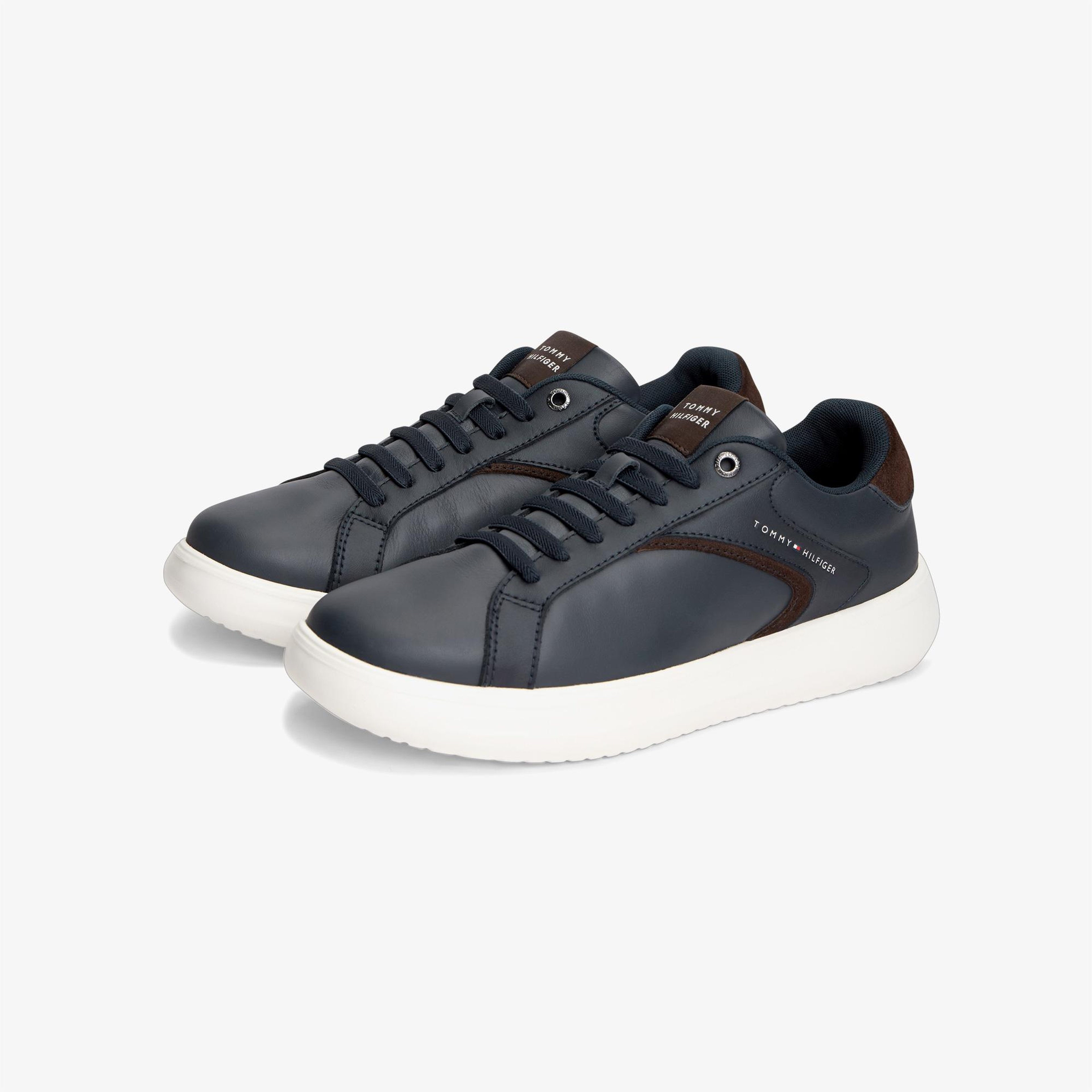 Tommy Hilfiger Modern Lightcup Leather Erkek Lacivert Sneaker