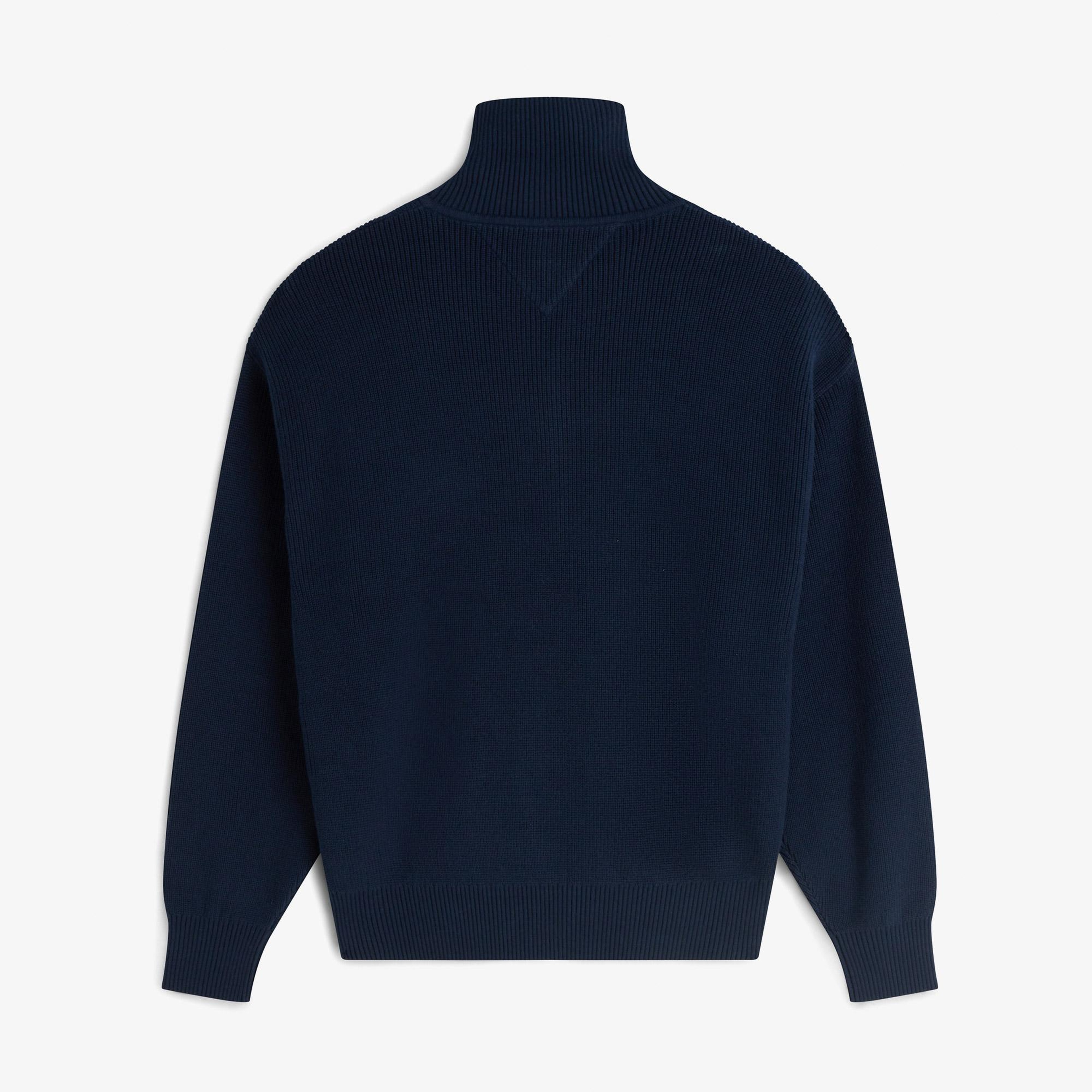 Tommy Hilfiger Quarter Zip Kadın Lacivert Triko