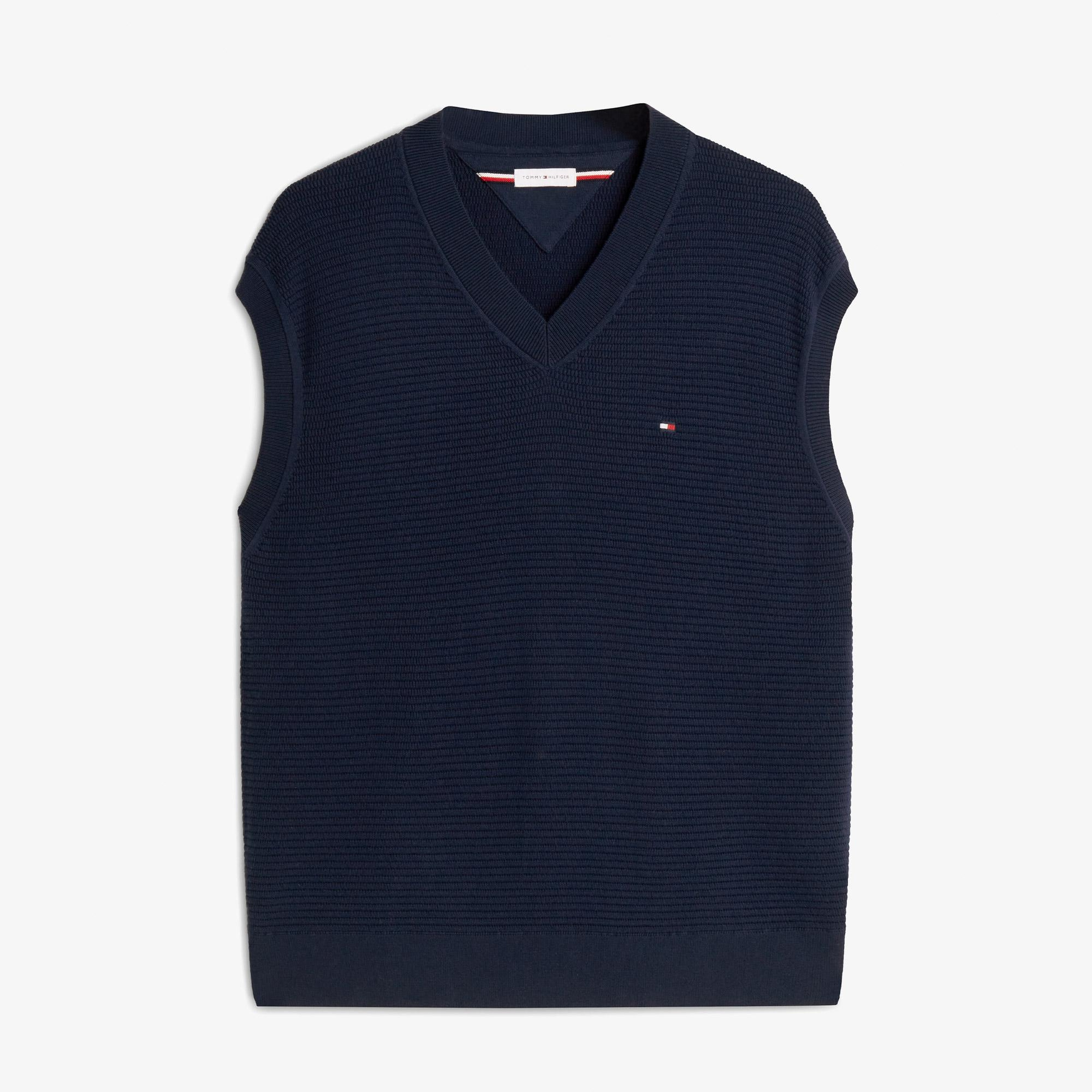 Tommy Hilfiger Seasonal Structure Erkek Mavi Triko