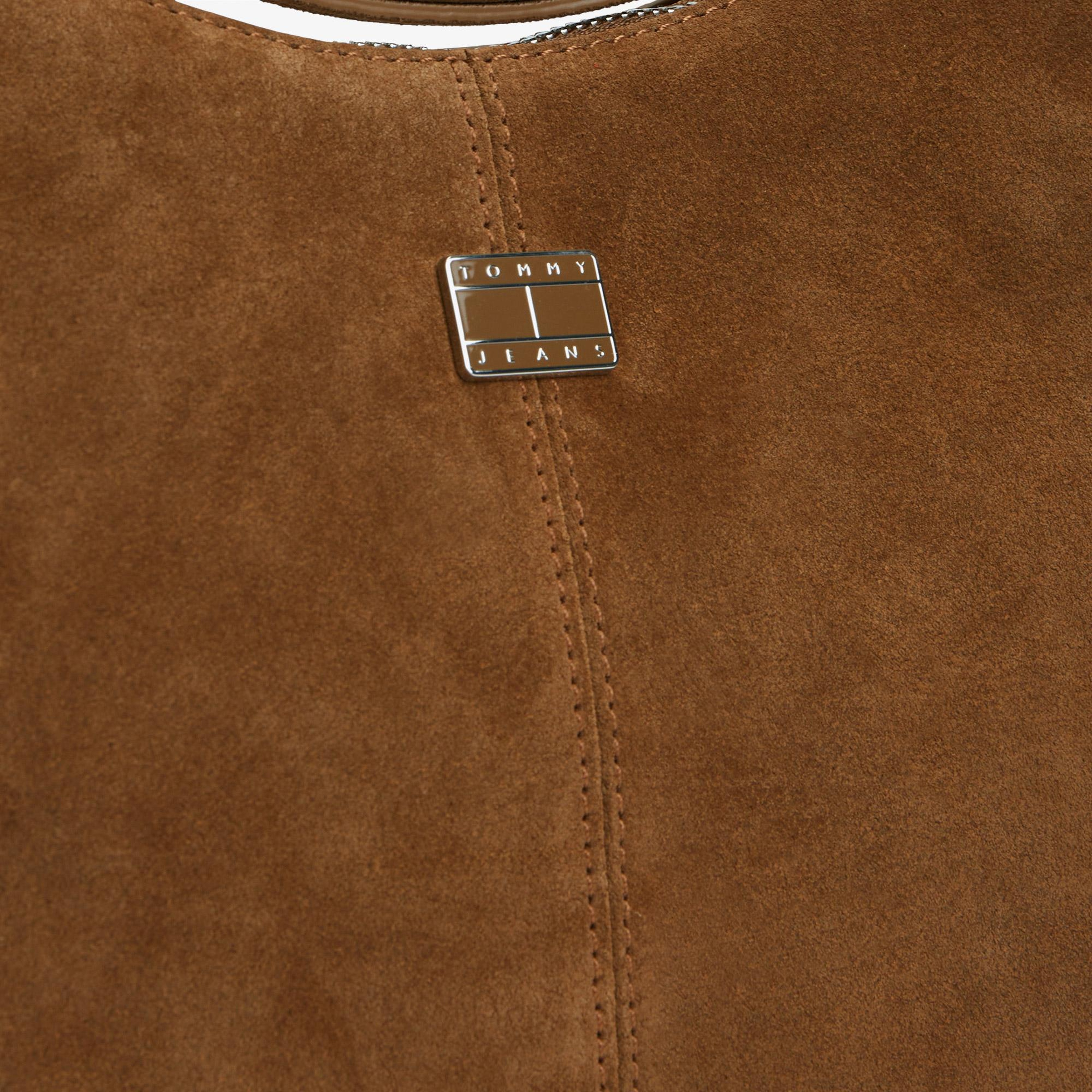 Tommy Hilfiger Slouchy Suede Kadın Kahverengi Omuz Çantası