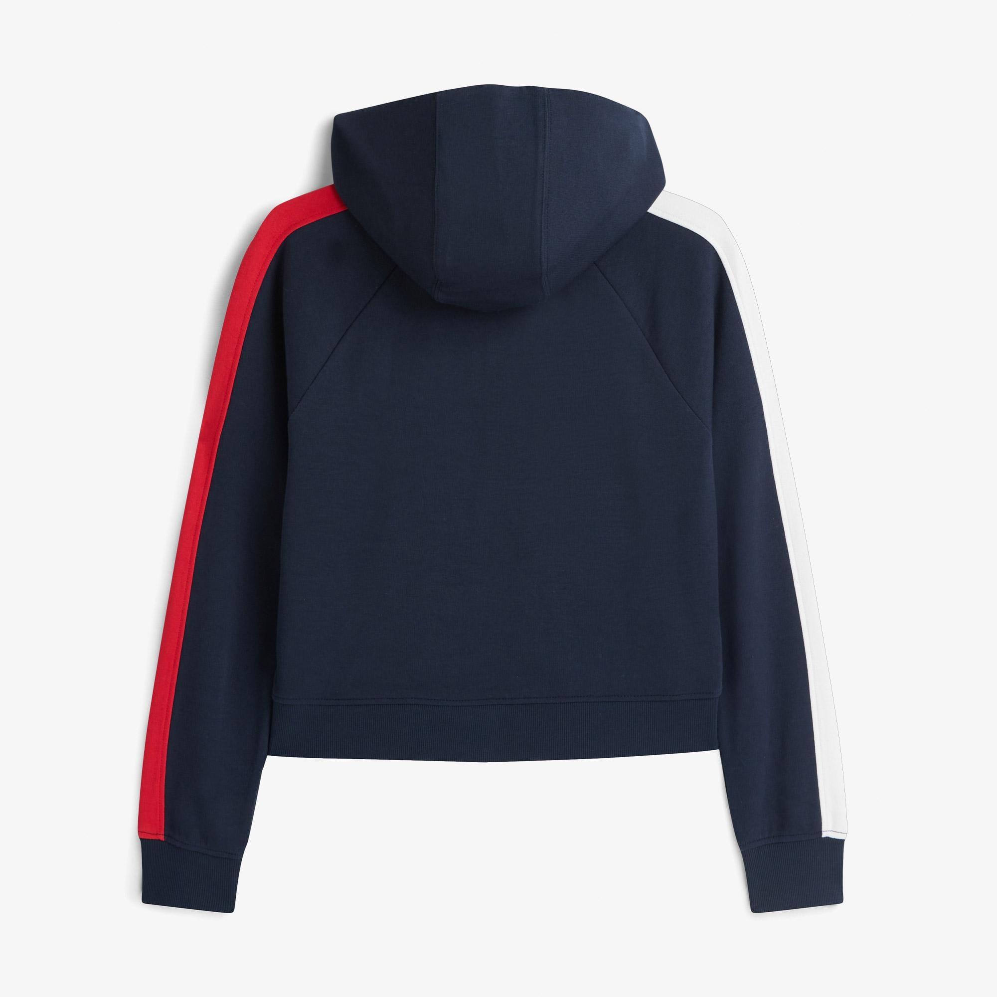 Tommy Hilfiger Badge Track Hood Kadın Mavi Sweatshirt