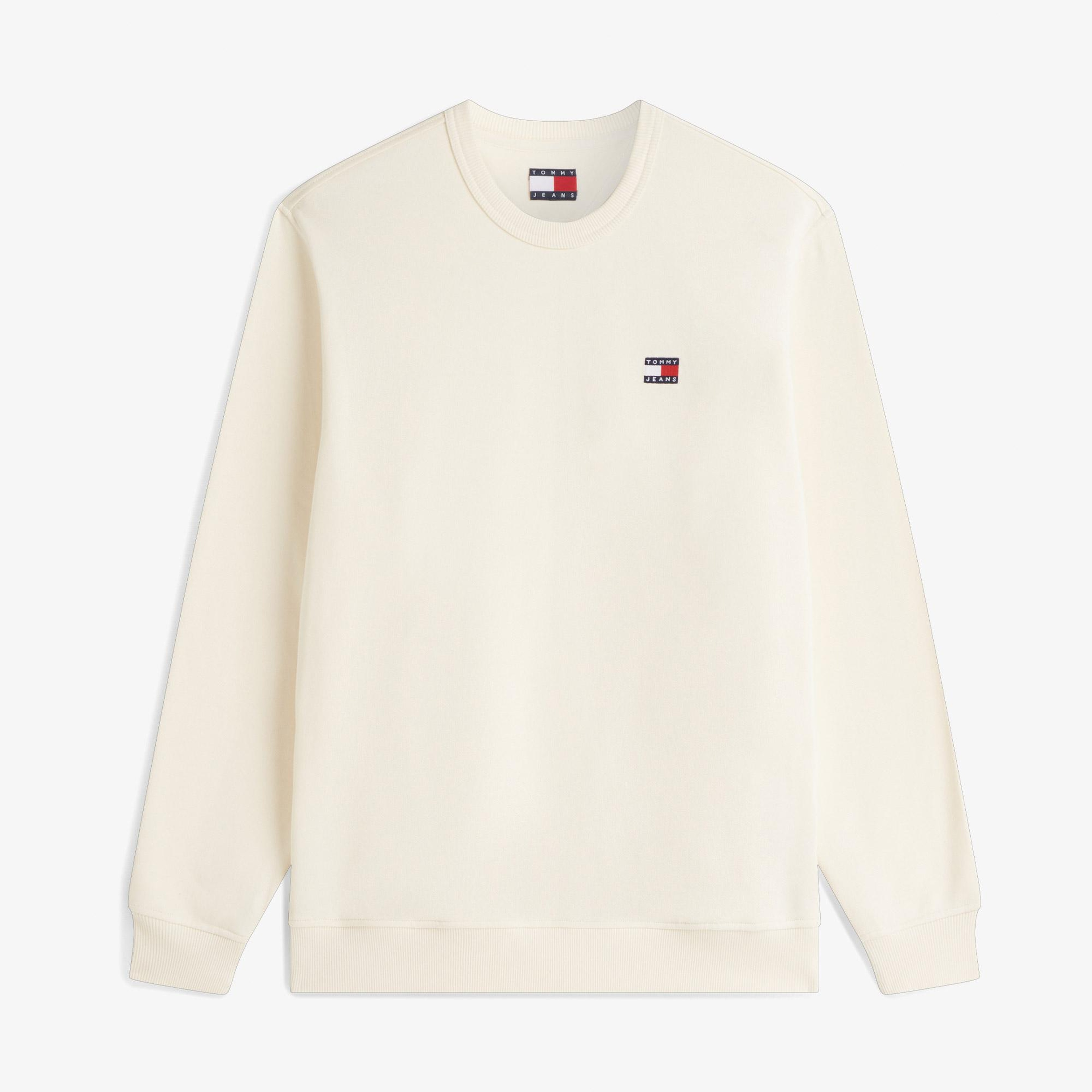 Tommy Hilfiger Badge Crew Erkek Bej Sweatshirt