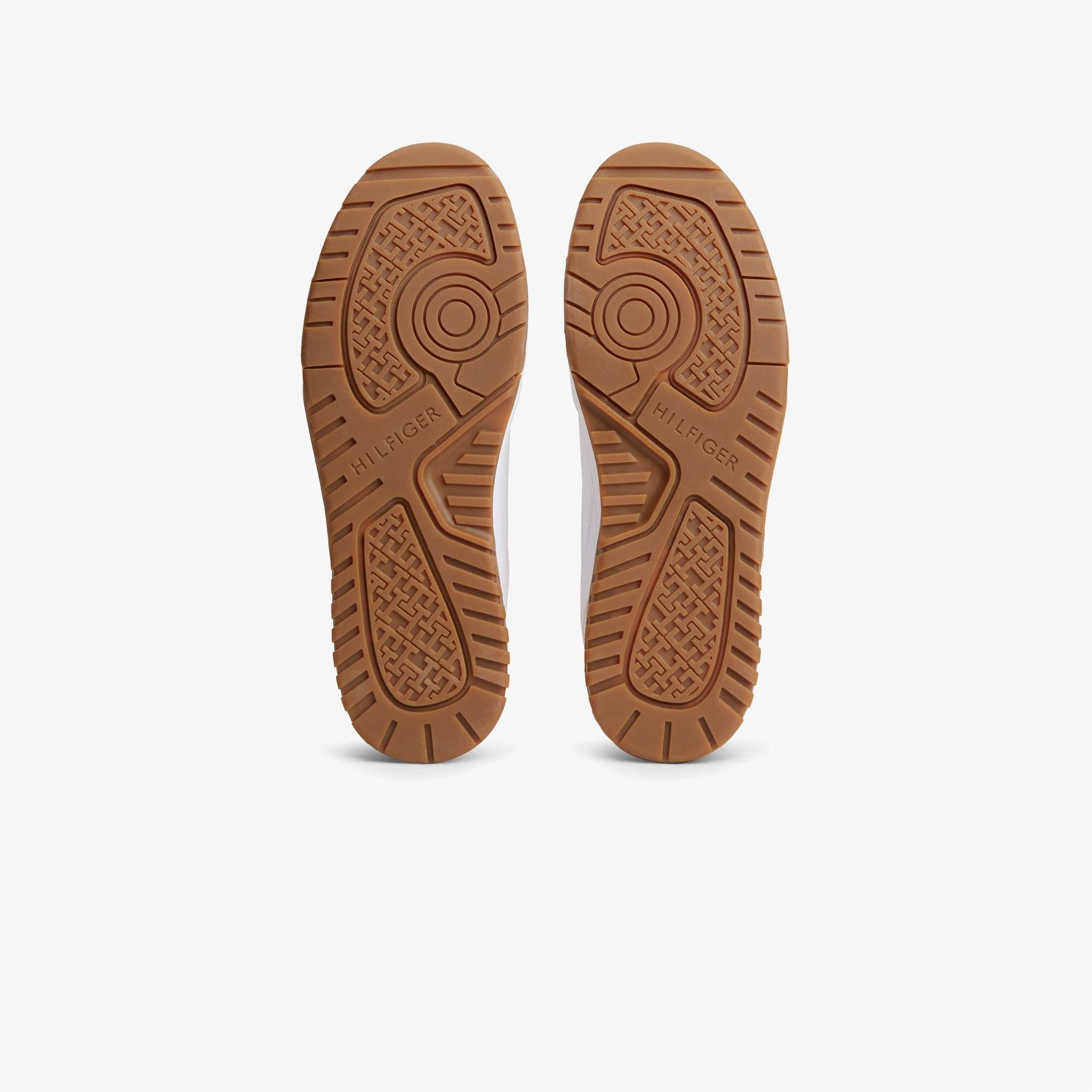 Tommy Hilfiger Basket Core Leather Suede Mix Erkek Beyaz Sneaker