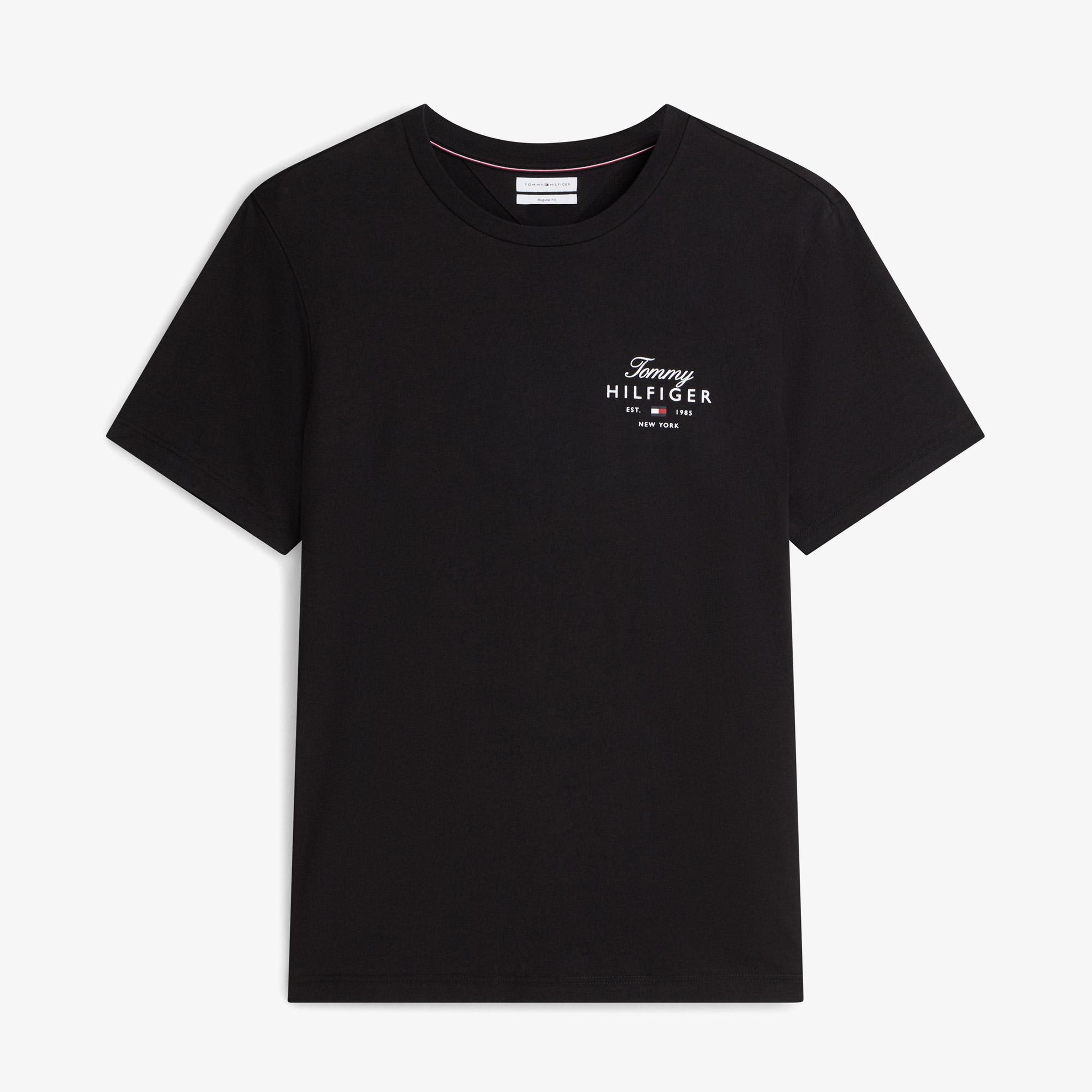 Tommy Hilfiger Script Stack Regular Erkek Siyah T-Shirt