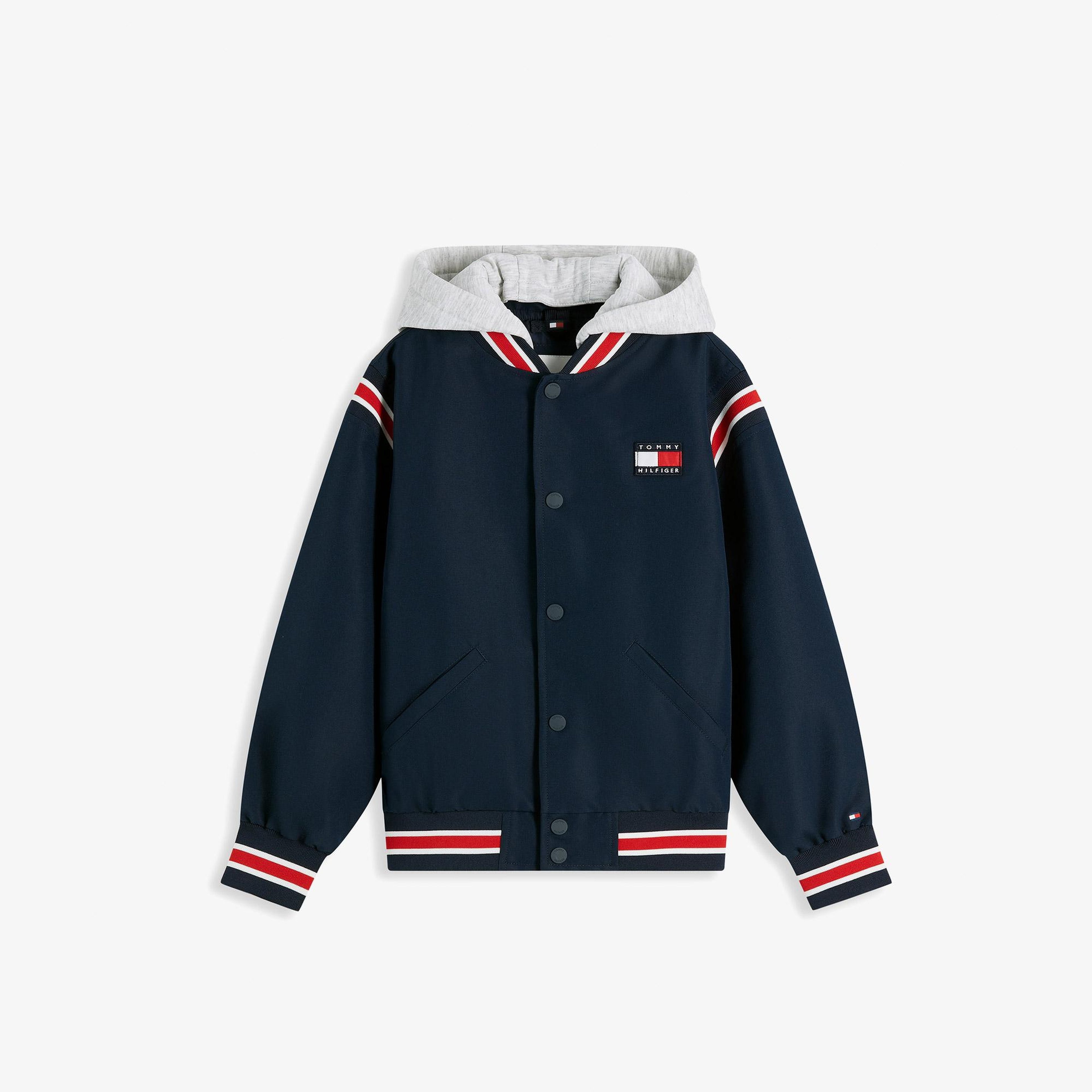 Tommy Hilfiger Hooded Bomber Çocuk Lacivert Ceket