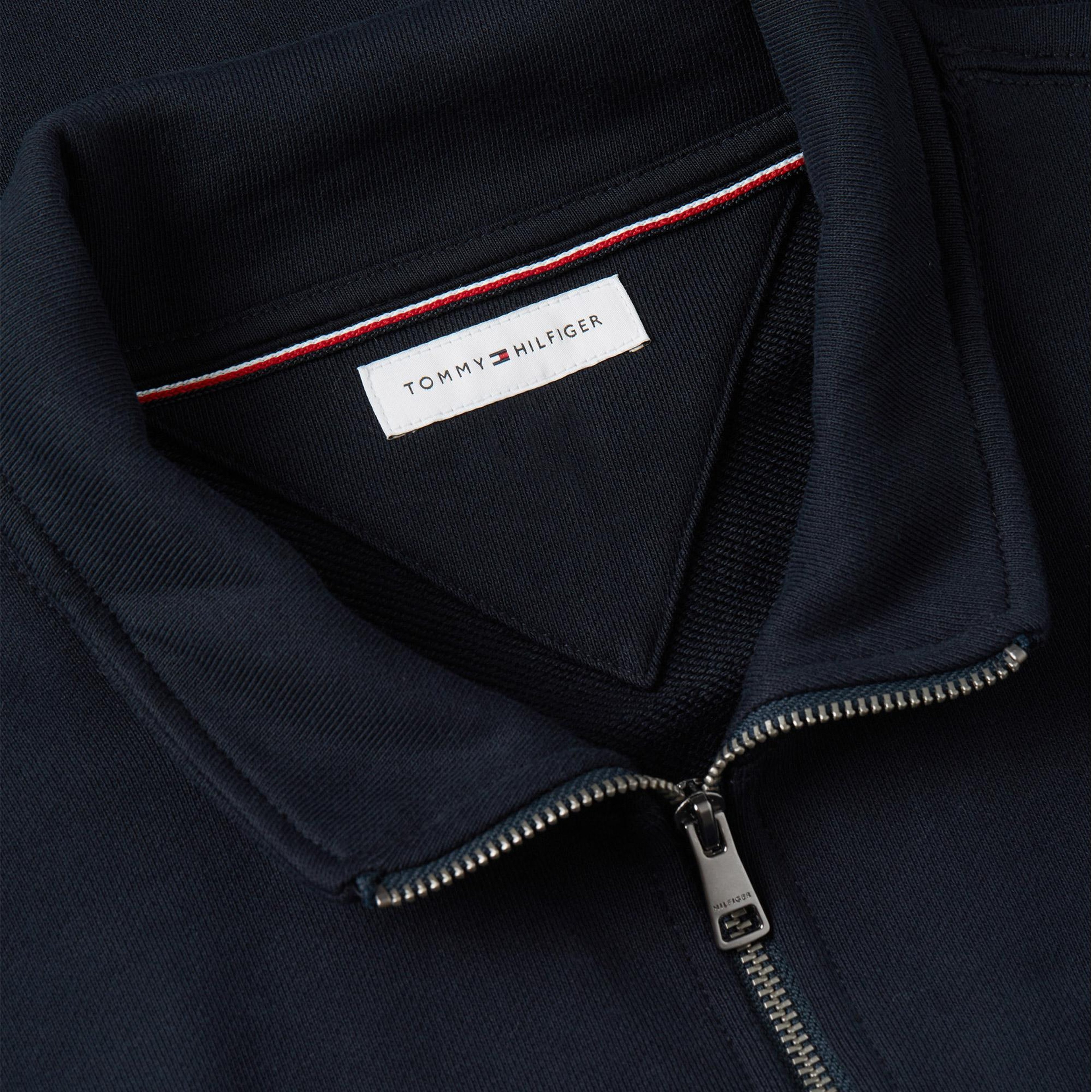 Tommy Hilfiger Essential Terry New 1/4 Zip Erkek Lacivert Sweatshirt