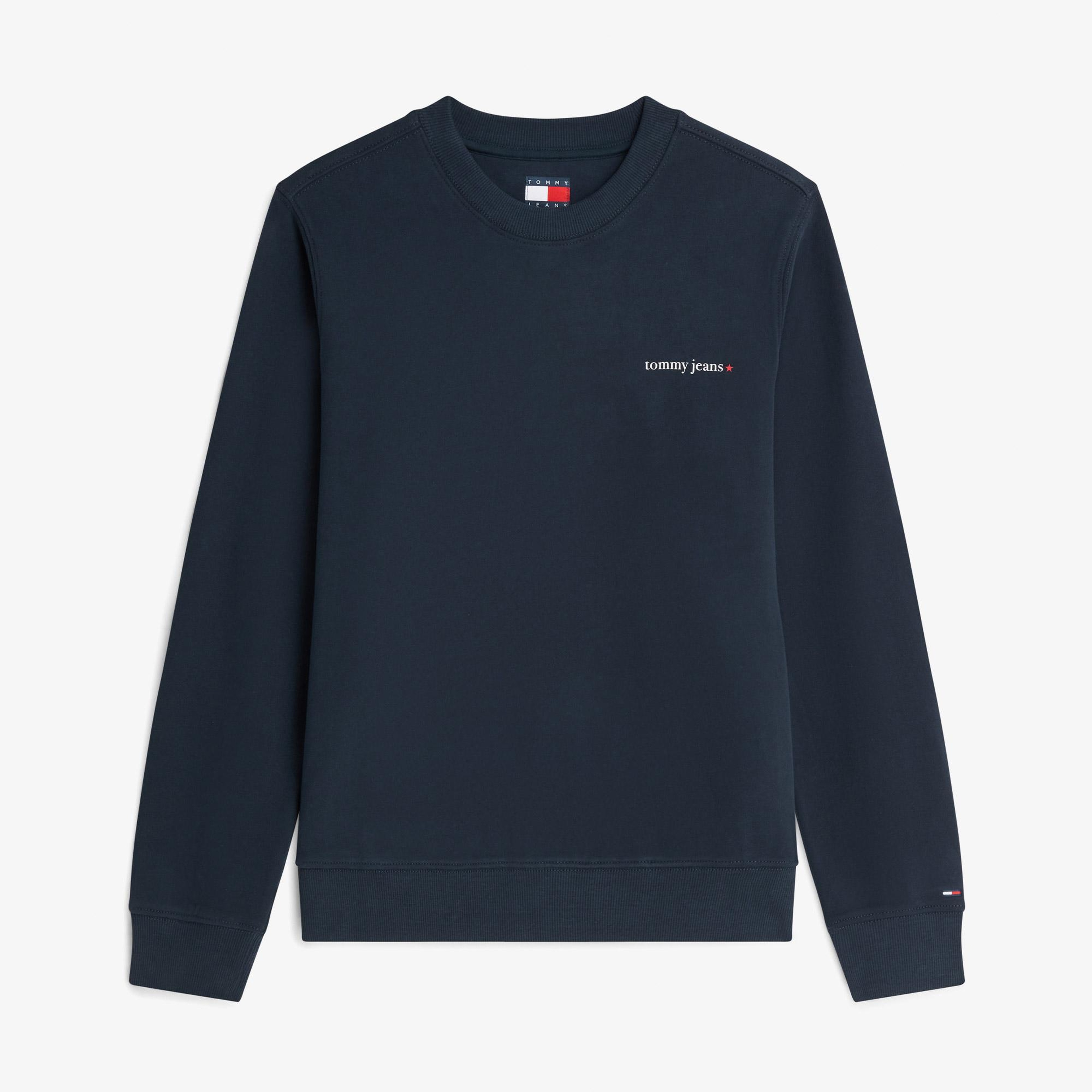 Tommy Hilfiger Essential Logo 1 Crew Kadın Lacivert Sweatshirt